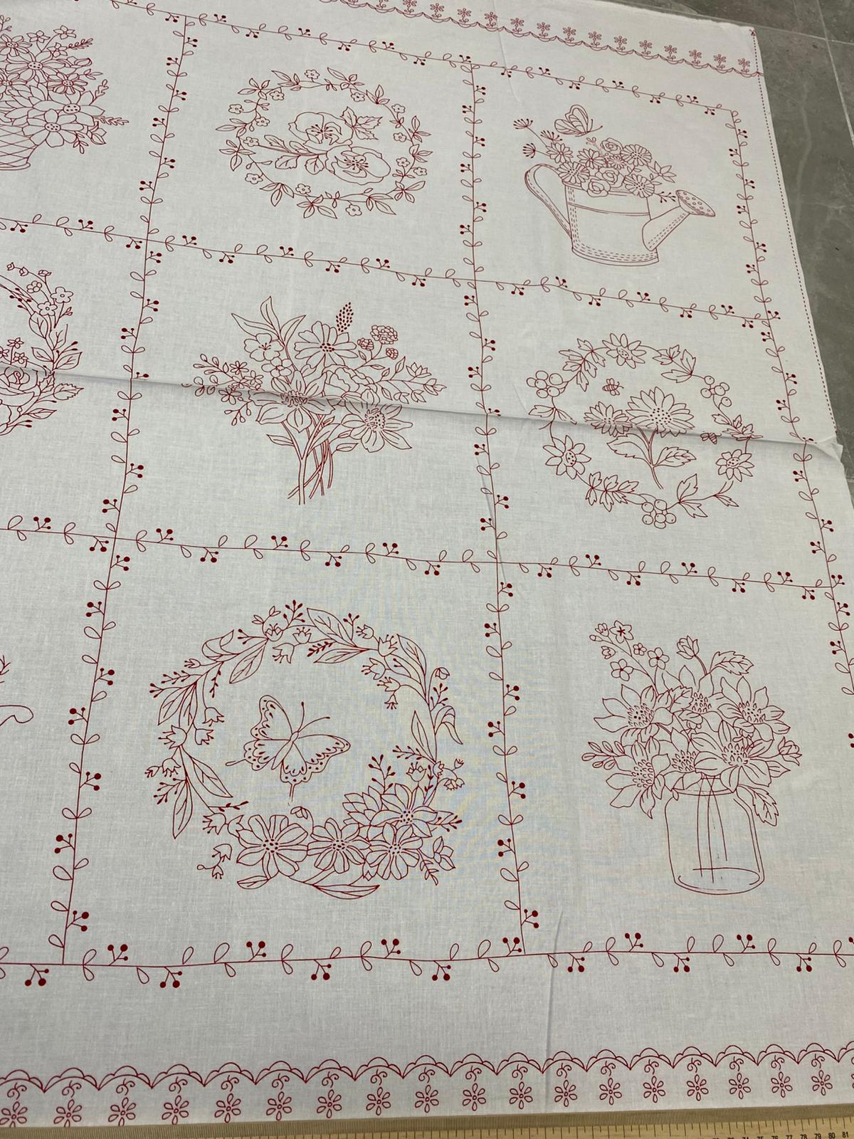 TT| REDWORK-CD3100 FLORAL PANEL 36"