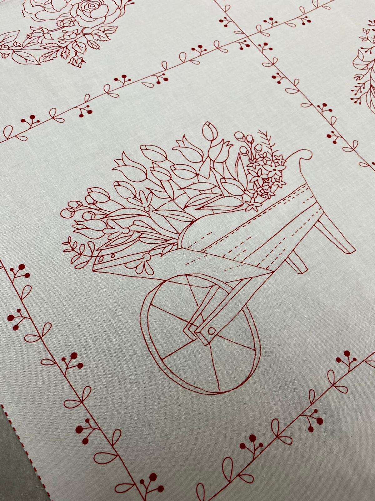 TT| REDWORK-CD3100 FLORAL PANEL 36"