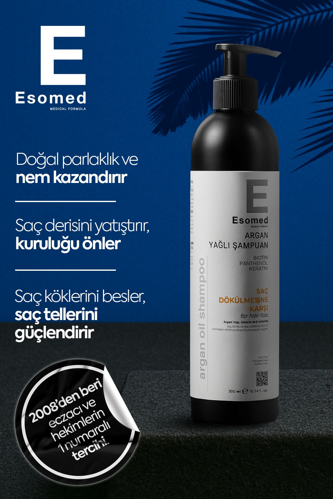 Esomed Saç Bakım Seti Argan Şampuanı - Saç Sakal Serumu - Dökülme Karşıtı Sprey - Kolajen Keratin Tablet