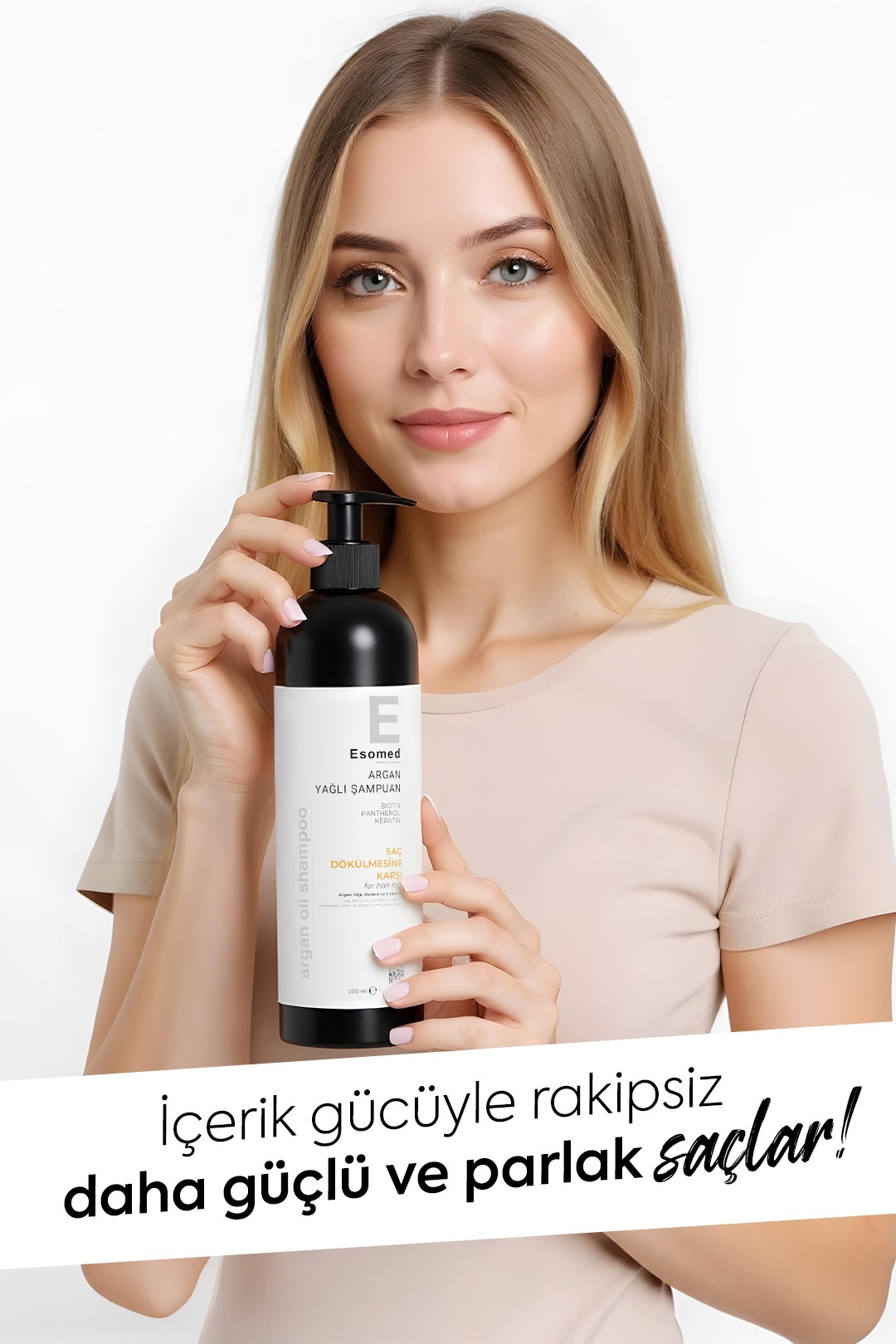 ESOMED Argan Yağlı Şampuan – Biotin + Keratin + E Vitamini ile Saç Dökülme Karşıtı ve Onarıcı Bakım