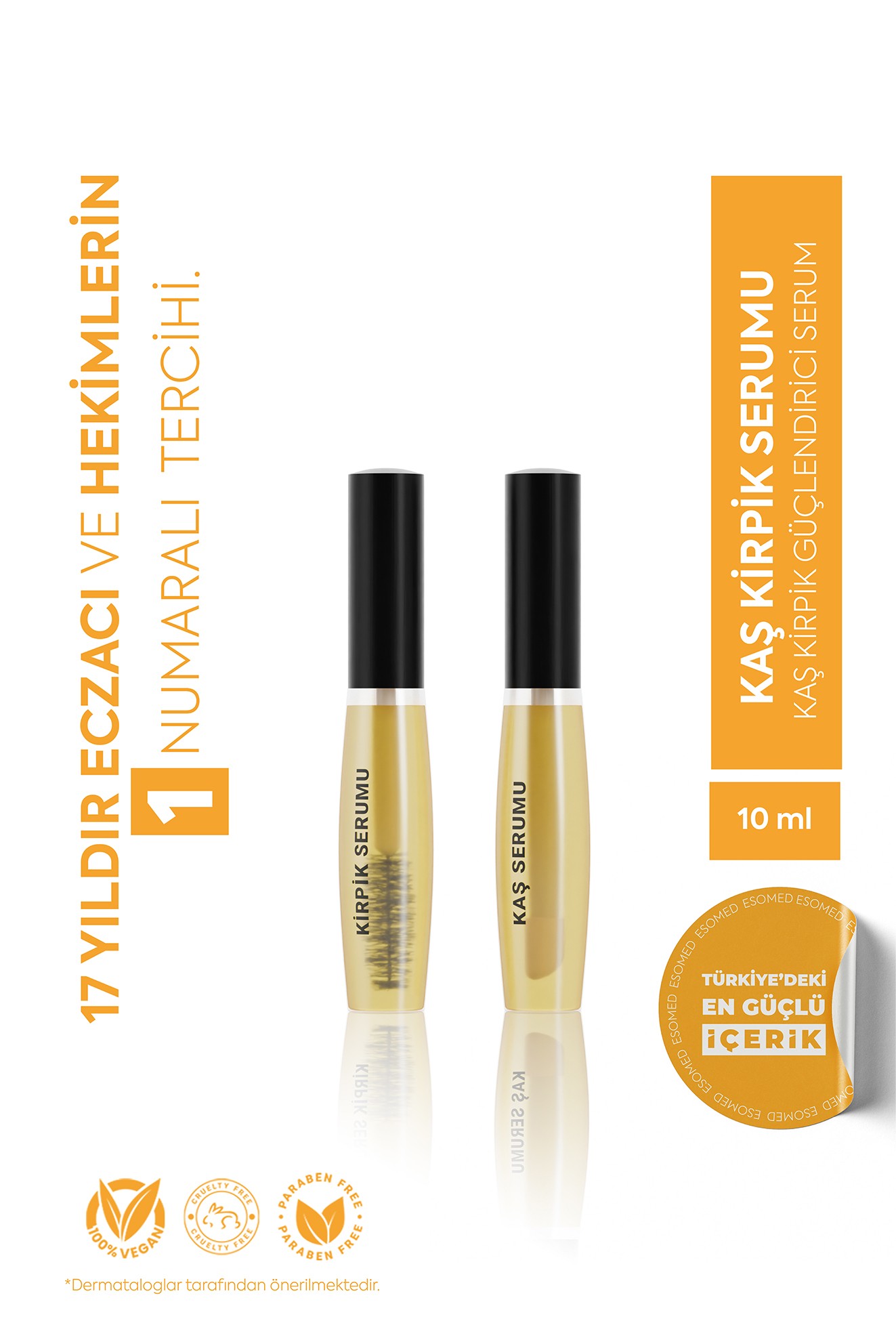 ESOMED Kaş ve Kirpik Serumu – Biotin + Argan + Vitamin B5 İçerikli Güçlendirici Yoğun Bakım