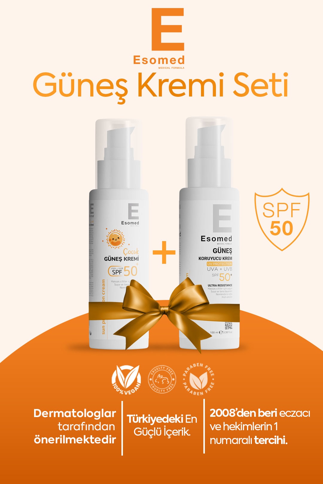 Esomed Güneş Kremi Seti Yüksek Koruyucu Uva Uvb Güneş Kremi - Hassas Ciltler İçin Çocuk Güneş Kremi Spf50+