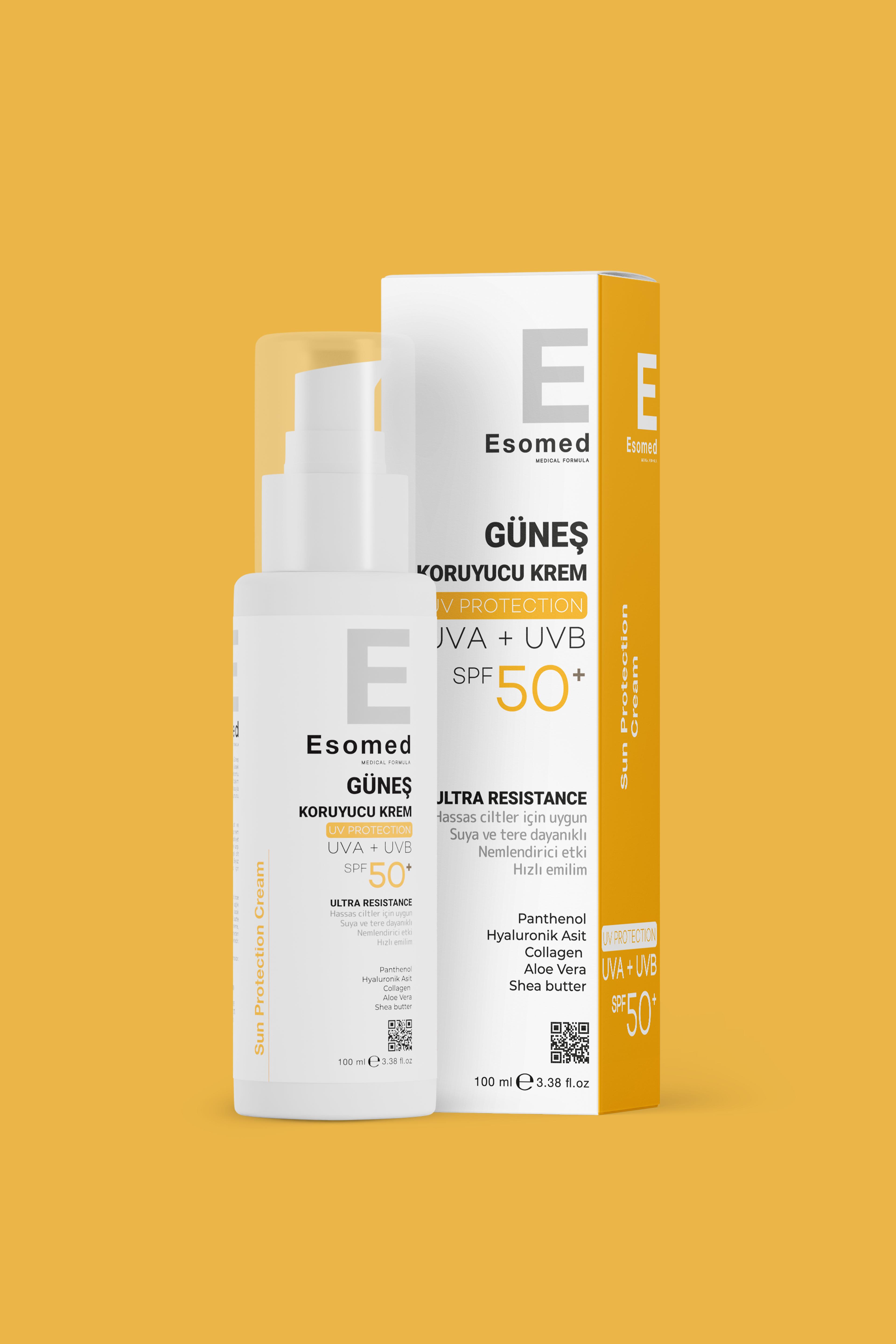 ESOMED SPF 50 Güneş Kremi – UVA/UVB Koruma + Leke Karşıtı + Nemlendirici Etki