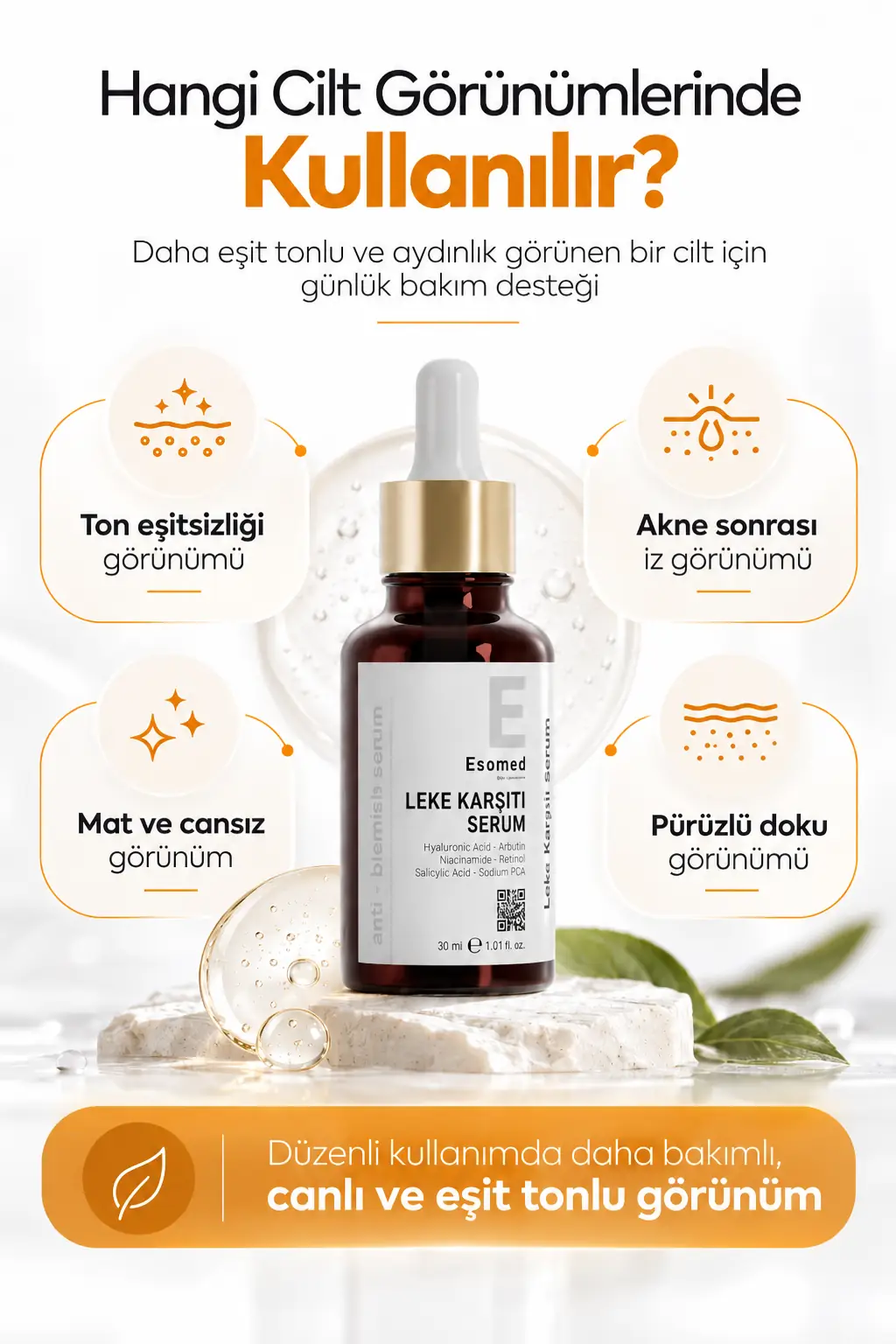 Esomed Leke Karşıtı Serum hangi cilt görünümlerinde kullanılır