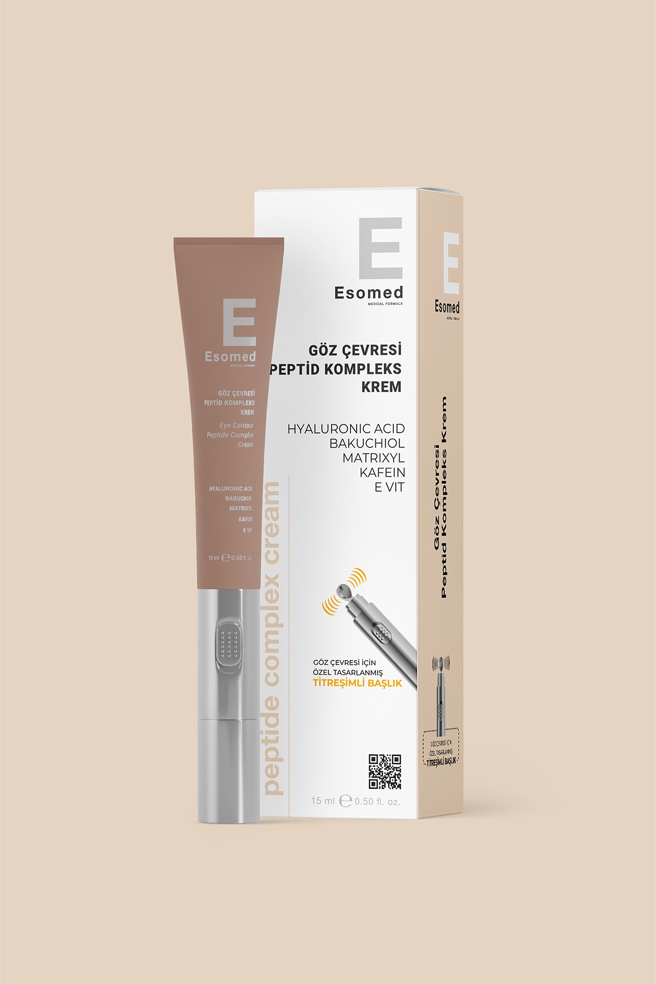 ESOMED Peptit Kompleksli Göz Çevresi Kremi 15 ml – Kırışıklık, Morluk ve Şişlik Karşıtı Masaj Başlıklı Yoğun Bakım