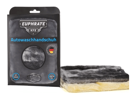 EUPHRATE AUTOWASHHANDSCHUH KARE 2Lİ TÜYLÜ SARI-GRİ ELDİVEN