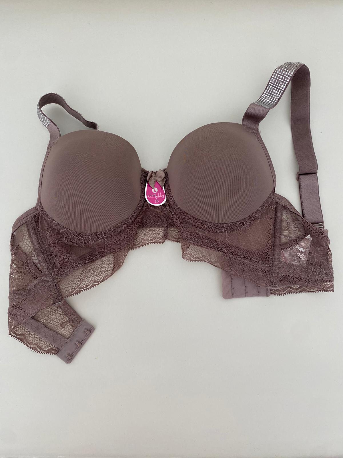 Bralet Dolgulu Taş Askı Sütyen-Vizon