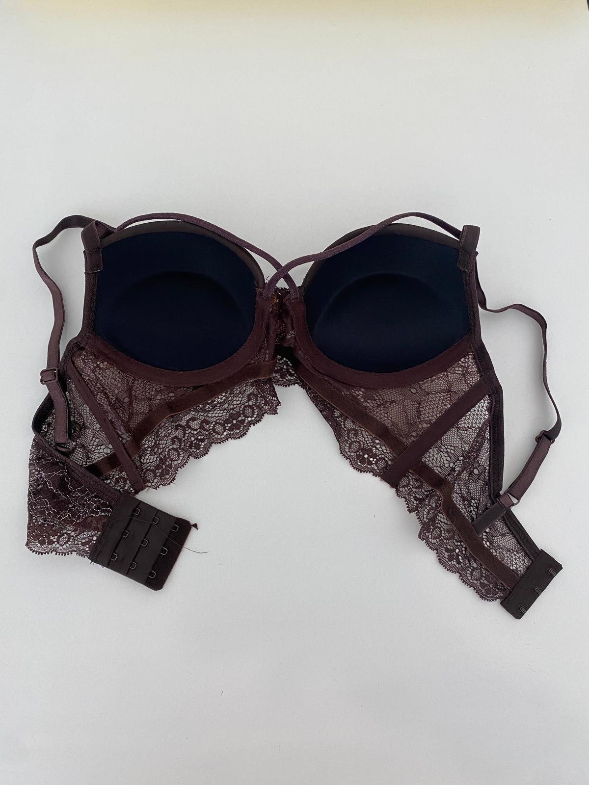 Bralet Dolgulu İp Askı Sütyen Takım-Kahverengi