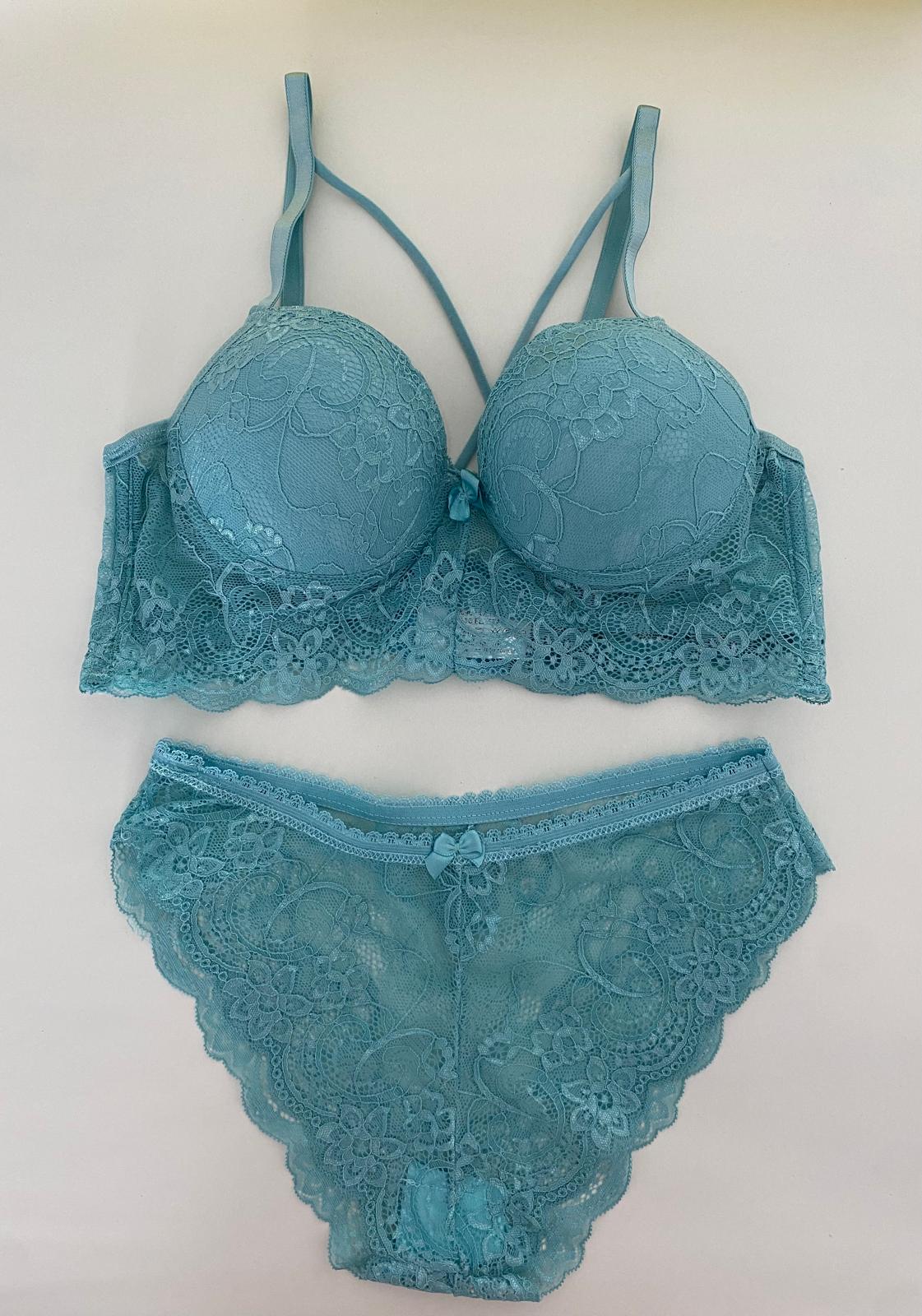 Bralet Dolgulu İp Askı Sütyen Takım-Mint Yeşili