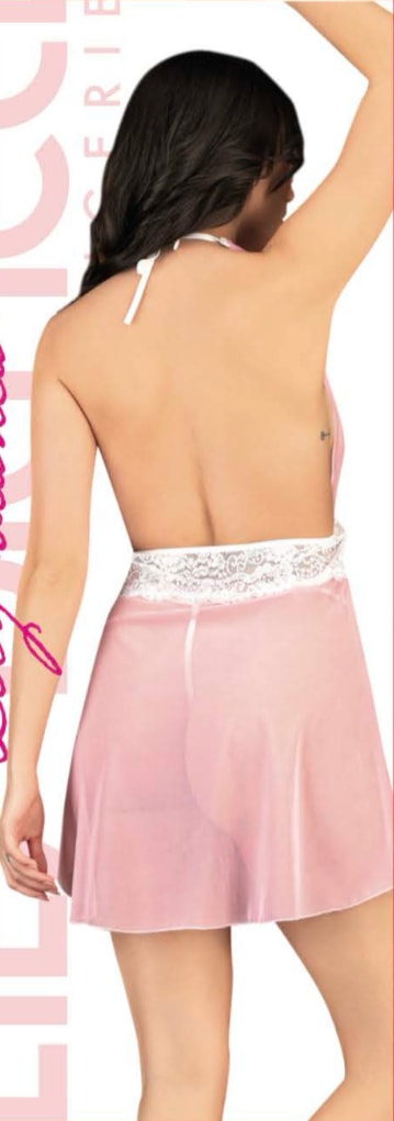 Transparan Fantezi Gecelik-Pembe