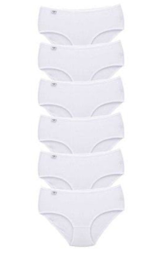 Tutku Kadın Elastan Bato Külot 6'lı Paket-Beyaz