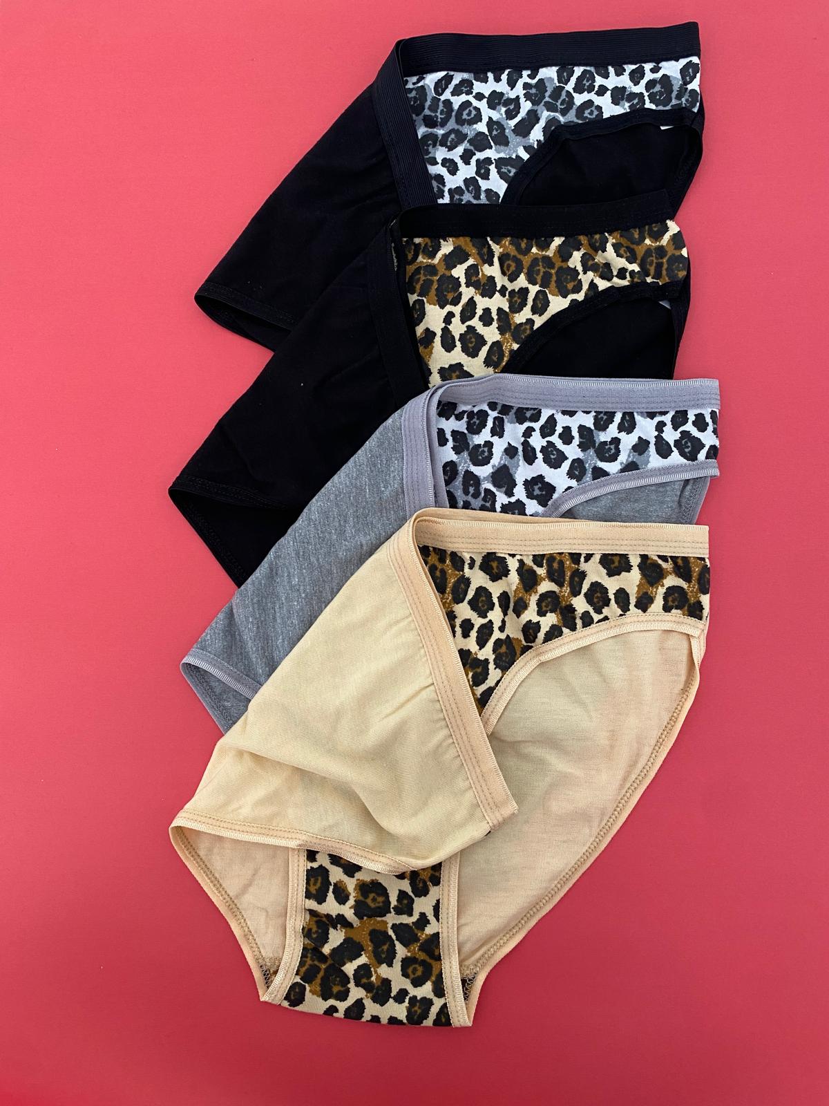 Tutku Kadın Leopar Arkası Düz Bikini Külot 6'lı Paket-Kombin