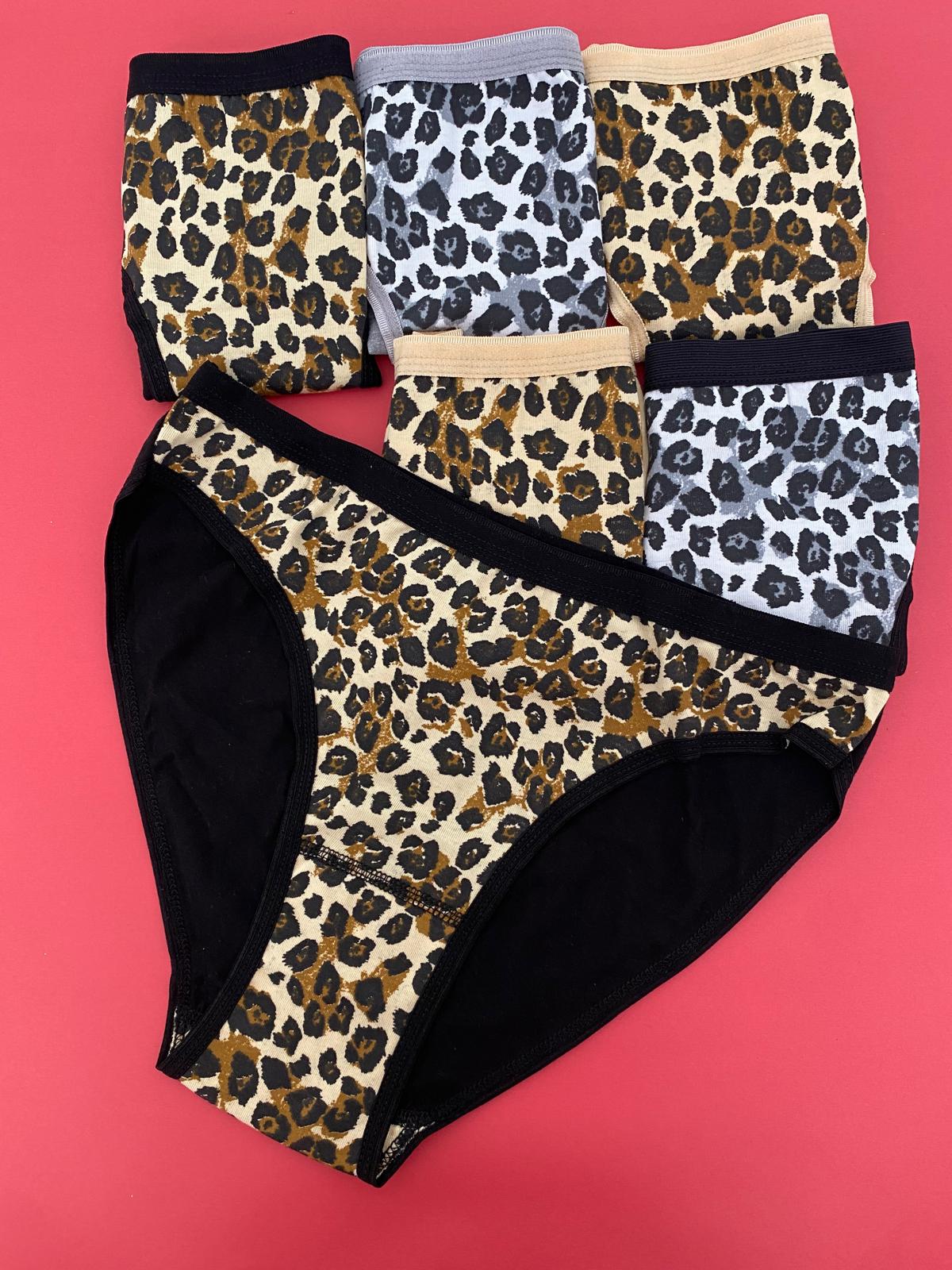 Tutku Kadın Leopar Arkası Düz Bikini Külot 6'lı Paket-Kombin
