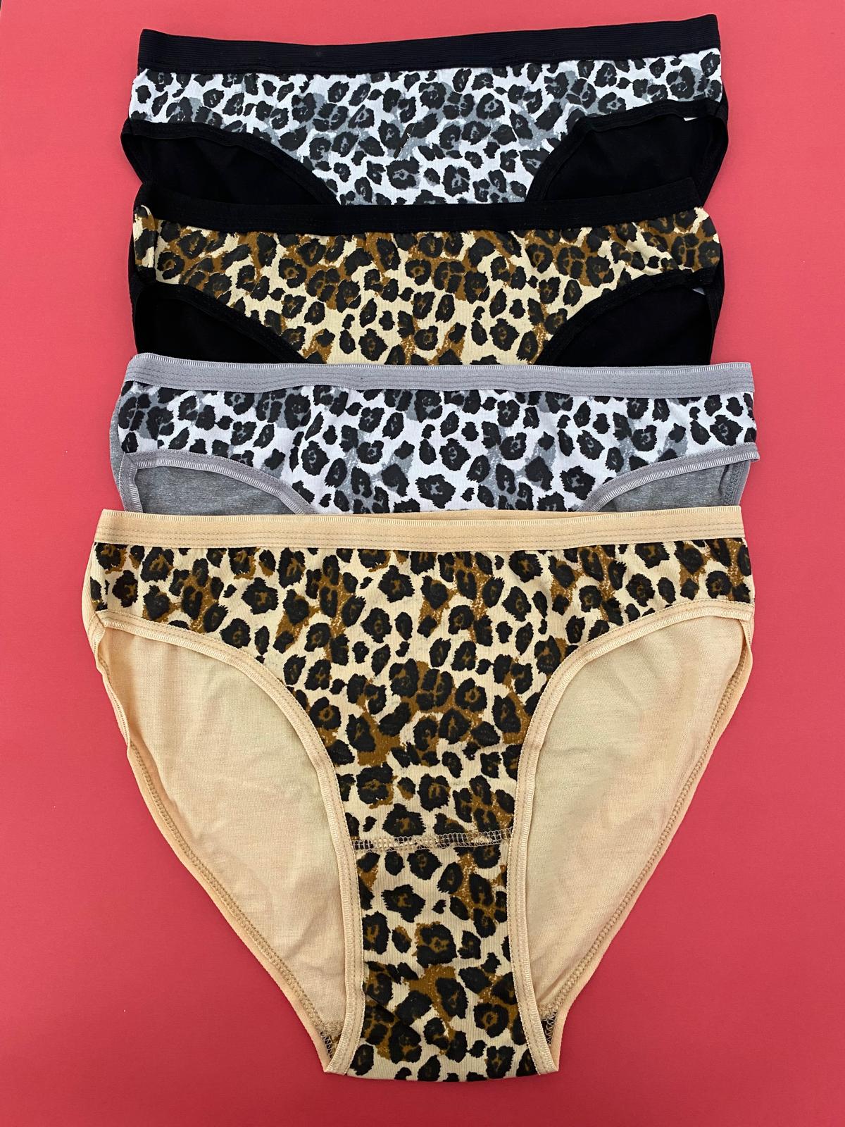 Tutku Kadın Leopar Arkası Düz Bikini Külot 6'lı Paket-Kombin