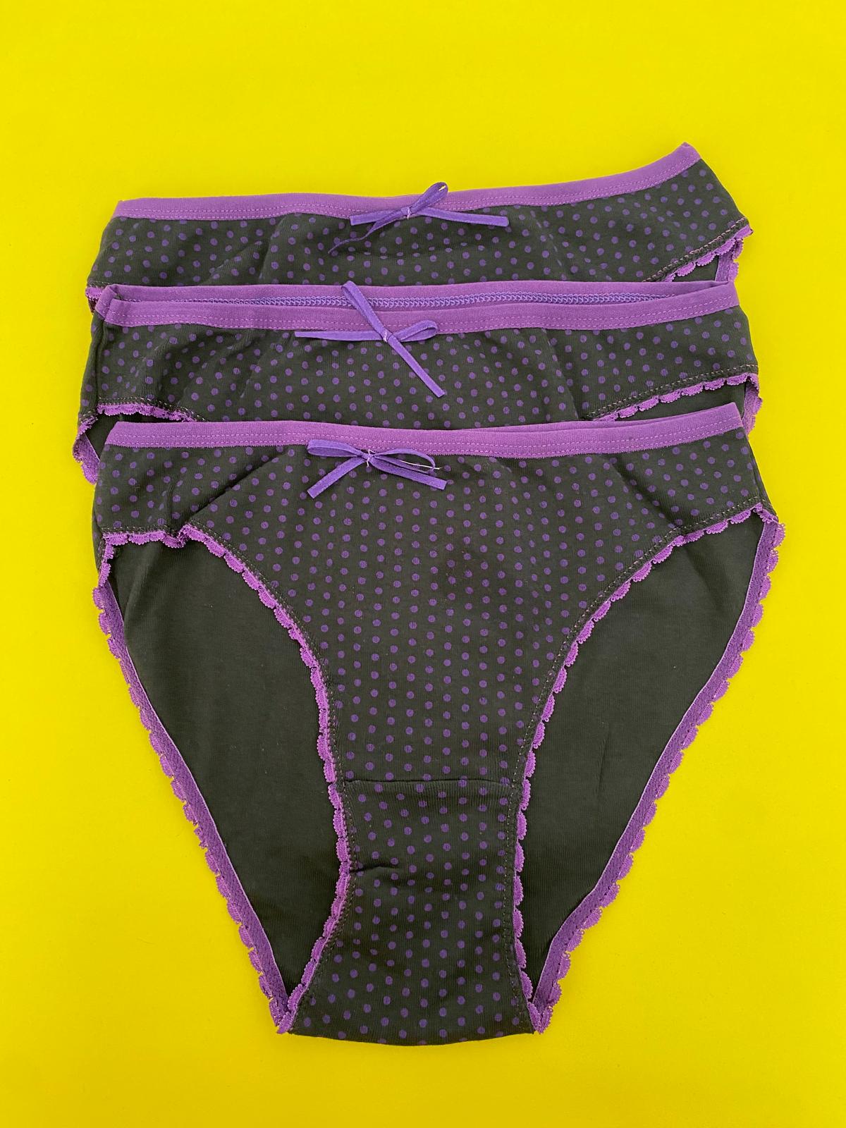 Tutku Kadın Puantiyeli Bikini Külot 6'lı Paket-Siyah