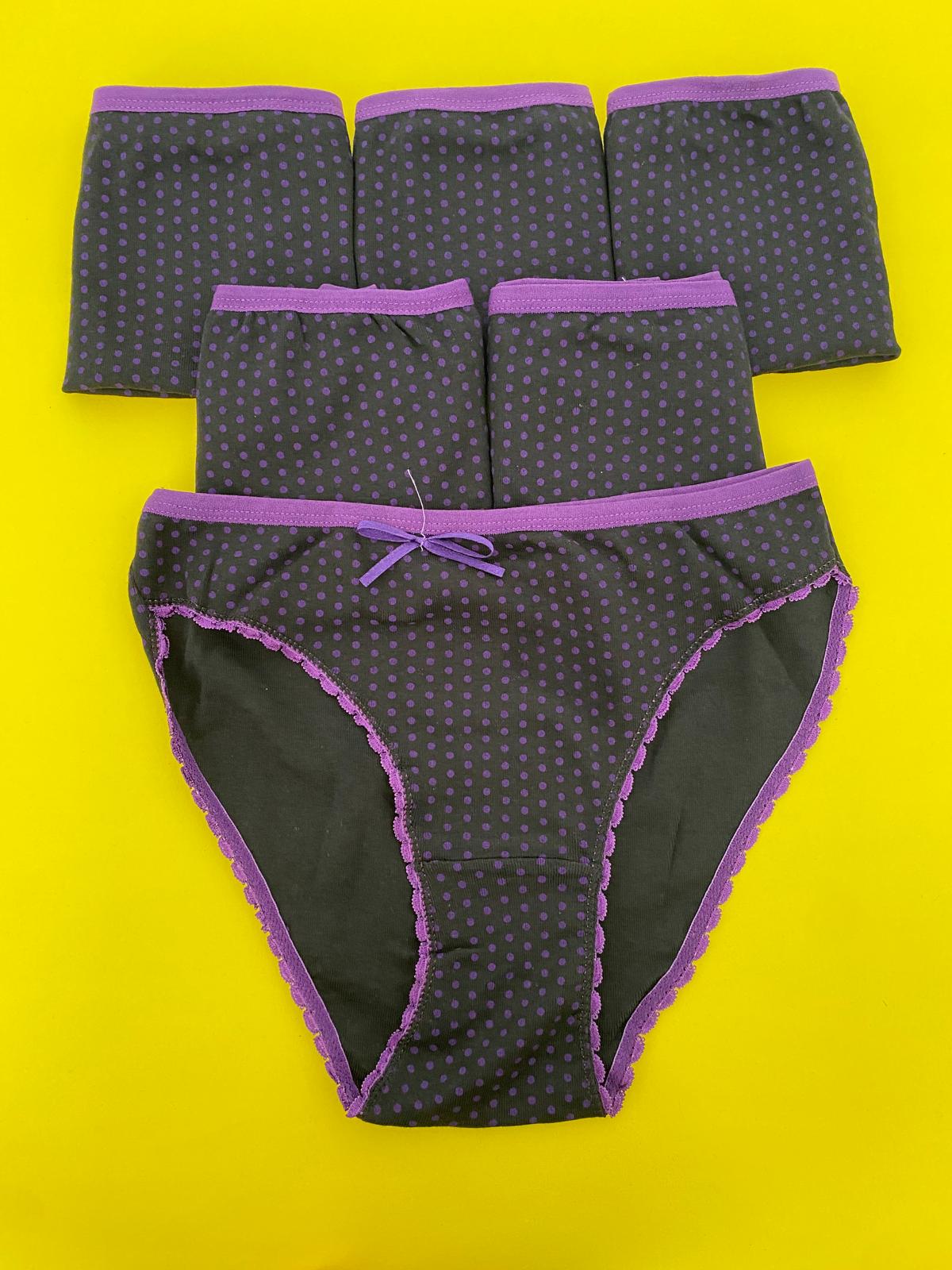 Tutku Kadın Puantiyeli Bikini Külot 6'lı Paket-Siyah