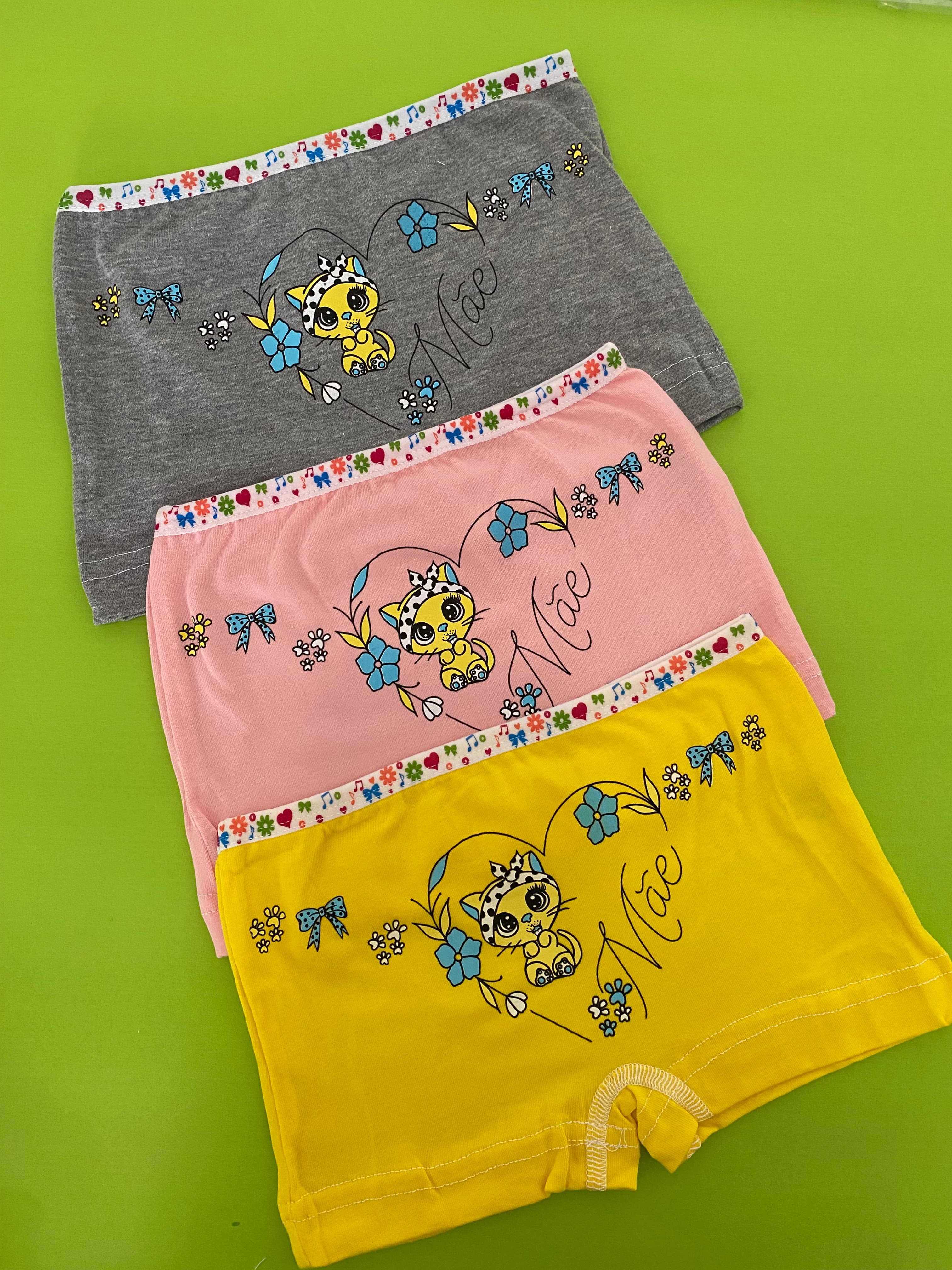Tutku Kız Çocuk Elastan Baskılı Şort 6'lı Paket-Renkli