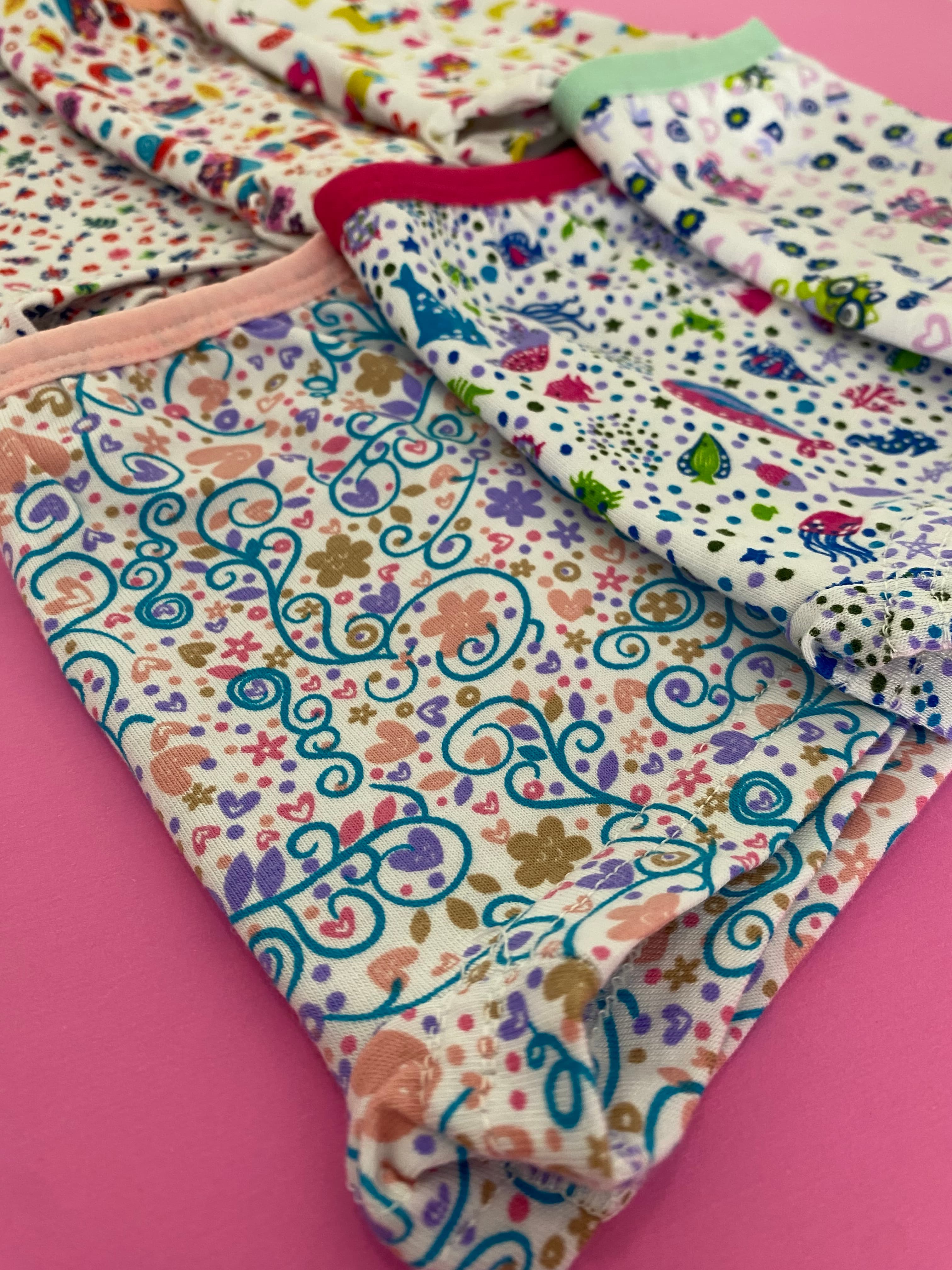 Tutku Kız Çocuk Elastan Emprime Şort 6'lı Paket-Renkli