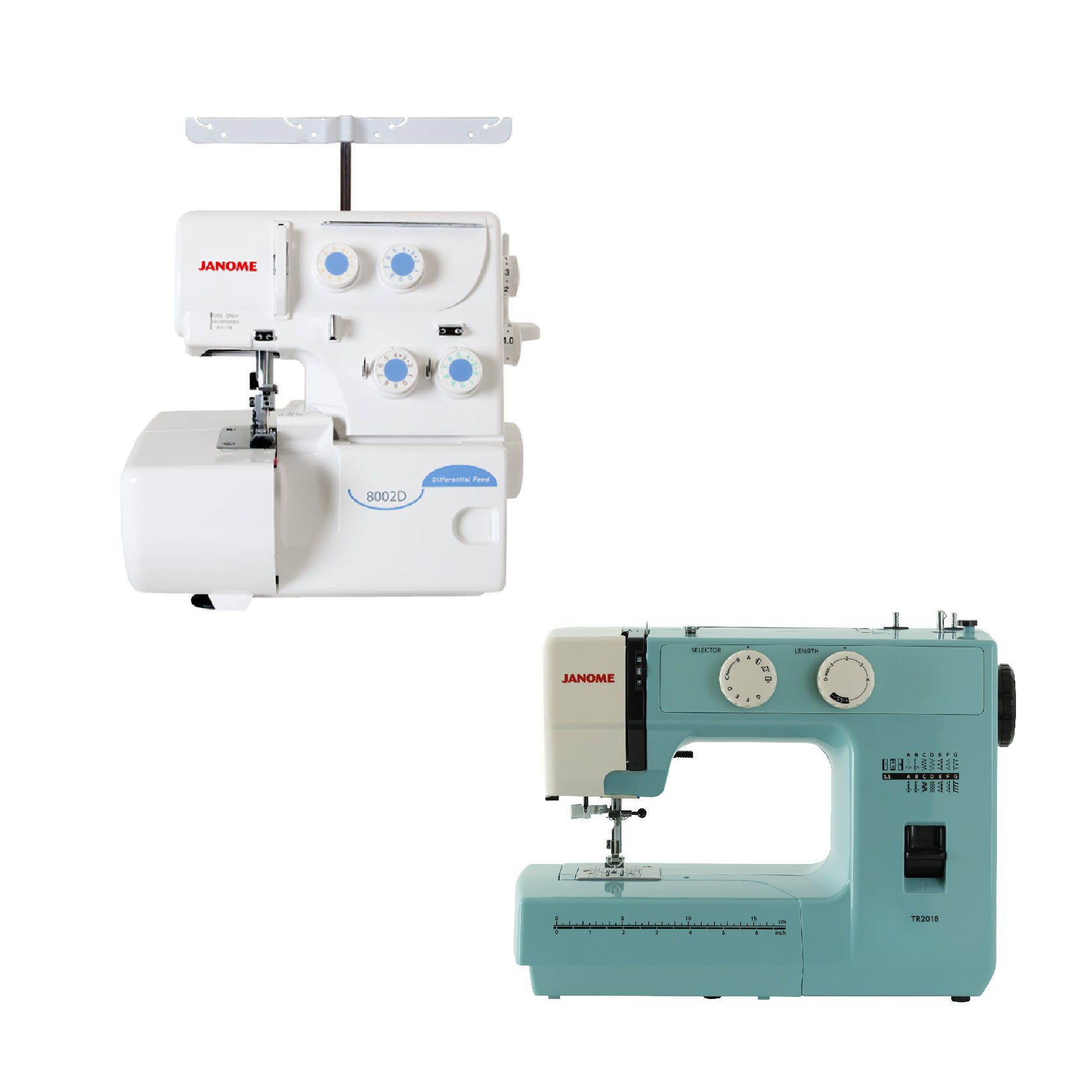 Janome 8002D Overlok Makinesi ve TR2018 Dikiş Makinesi