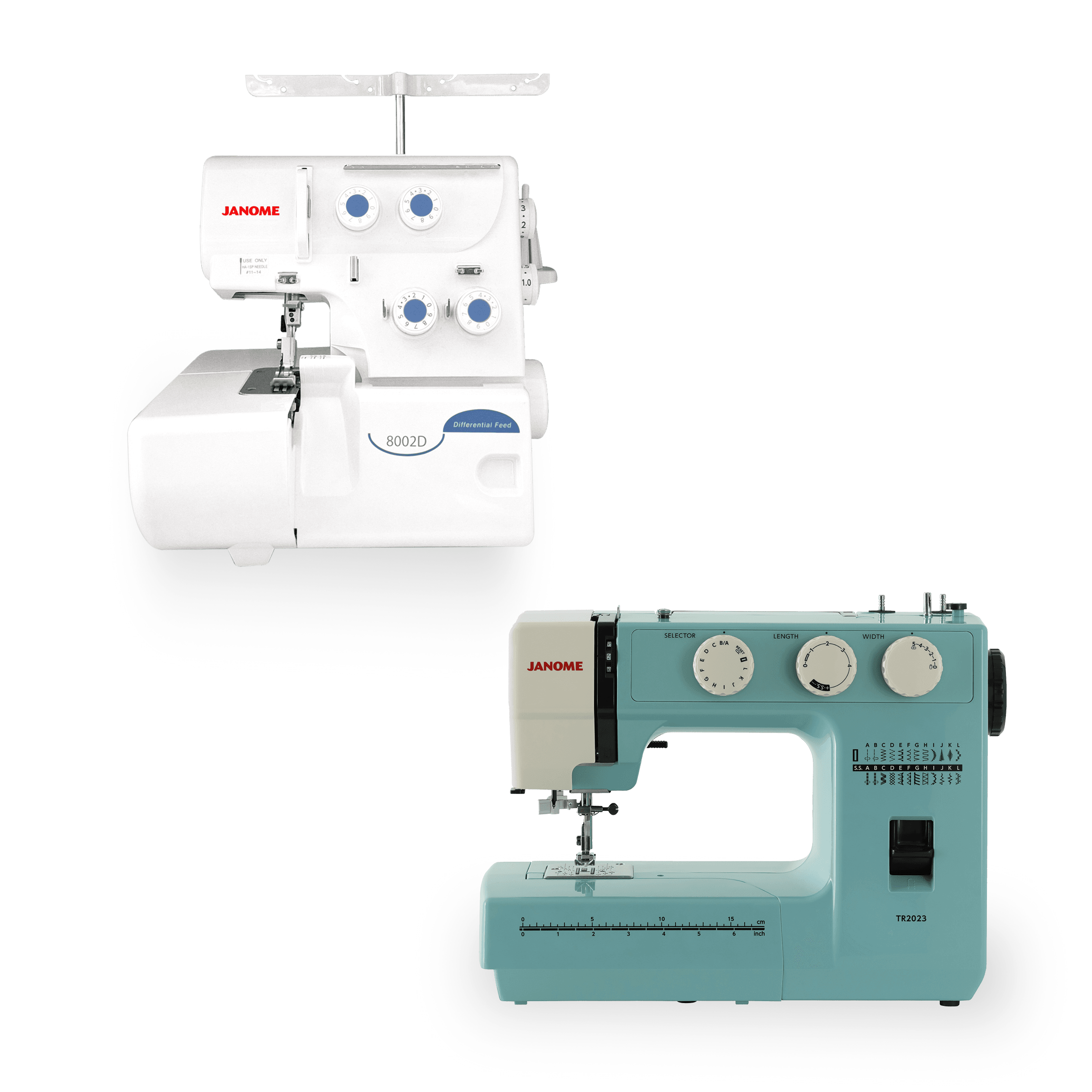 Janome 8002D Overlok Makinesi ve TR2023 Dikiş Makinesi