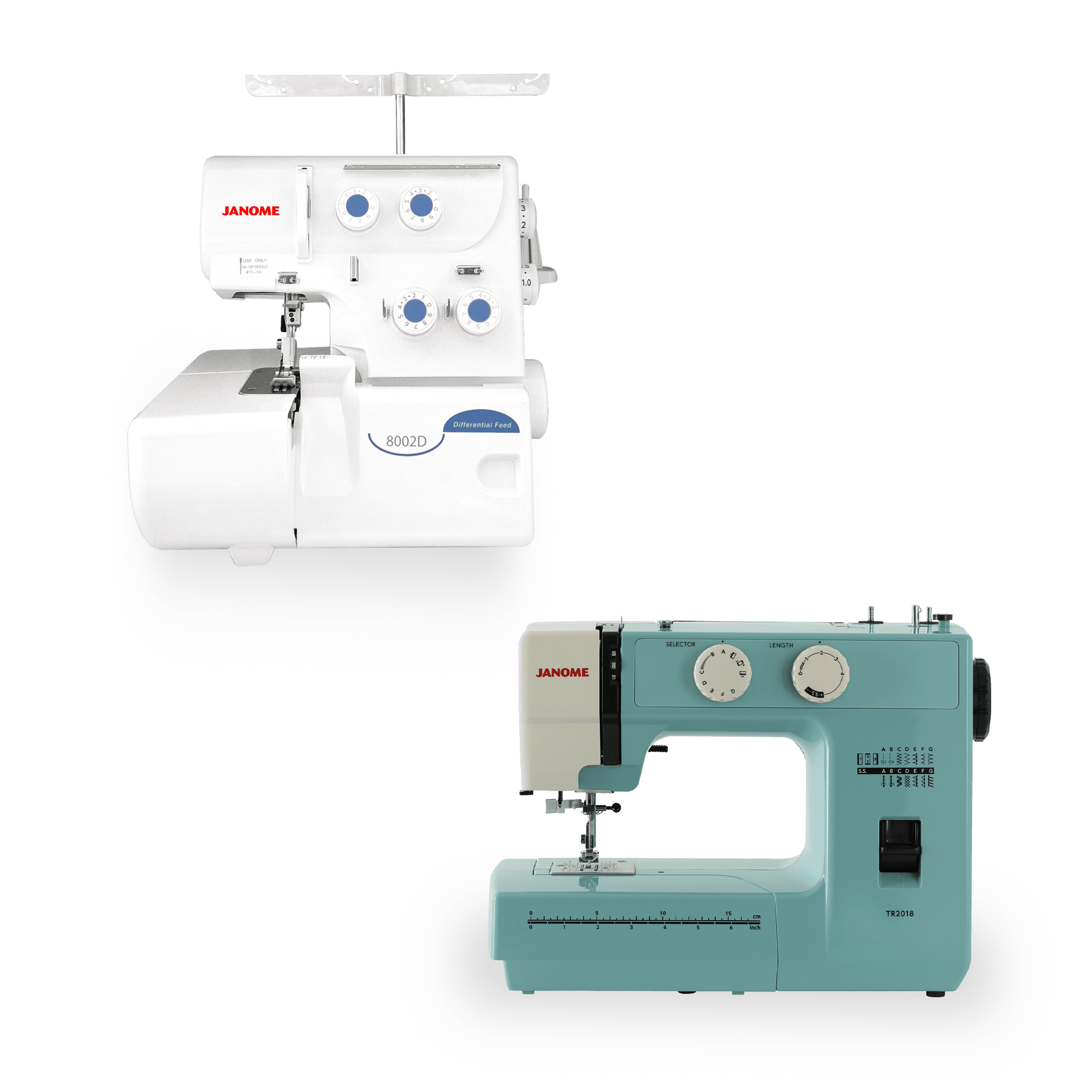 Janome 8002D Overlok Makinesi ve TR2018 Dikiş Makinesi