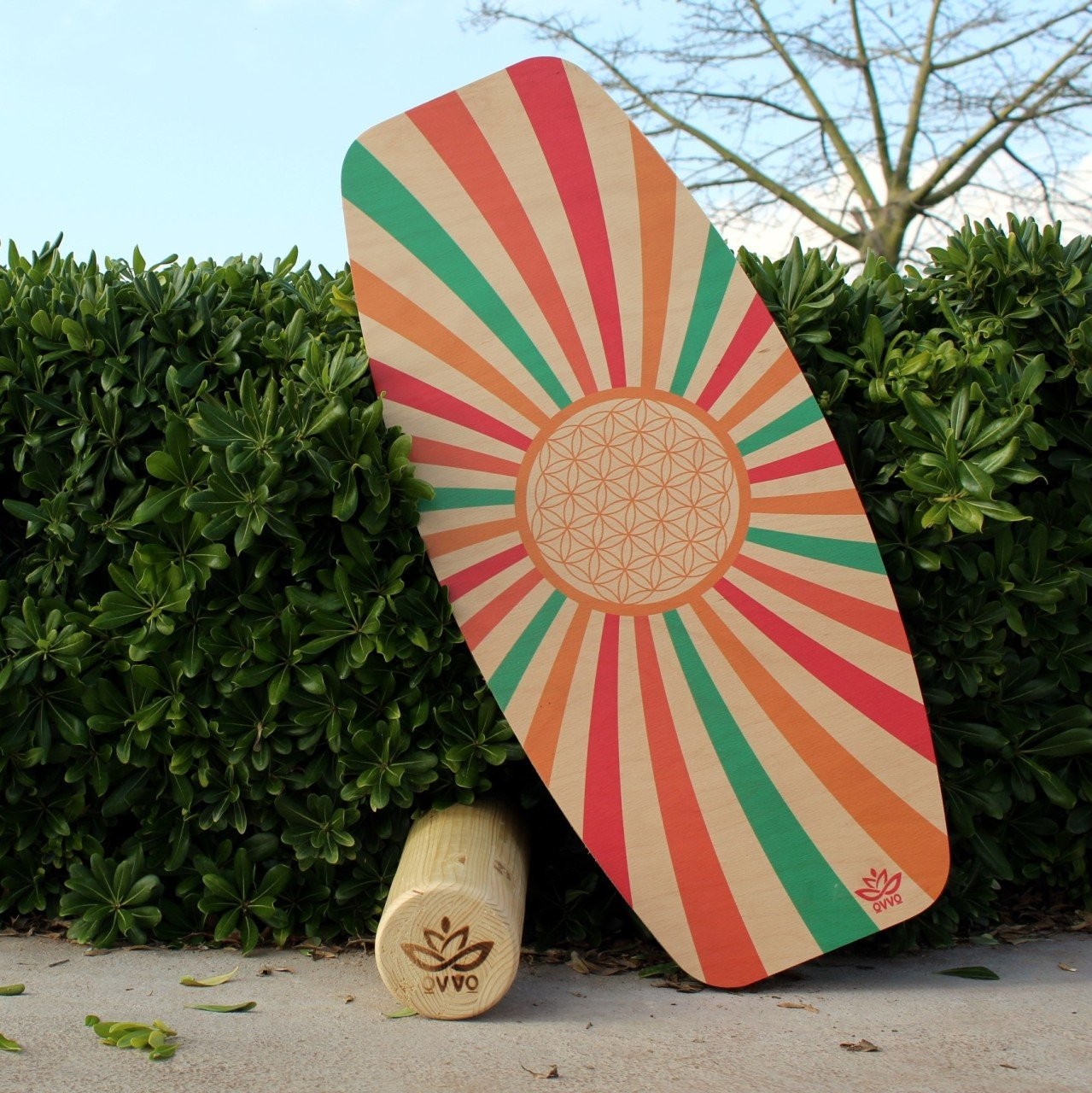 Planche d'équilibre pour la vie | Planche d'équilibre de style surf | Planche d'équilibre en bois avec rouleau | WoodNotion OVVO