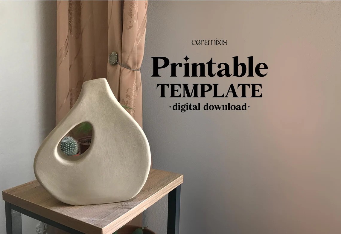 Vase Slab Building Template | Pottery Template | Ceramics Tools for Beginners | Clay Templates for Slab Building Tutorial | DIY Ceramics