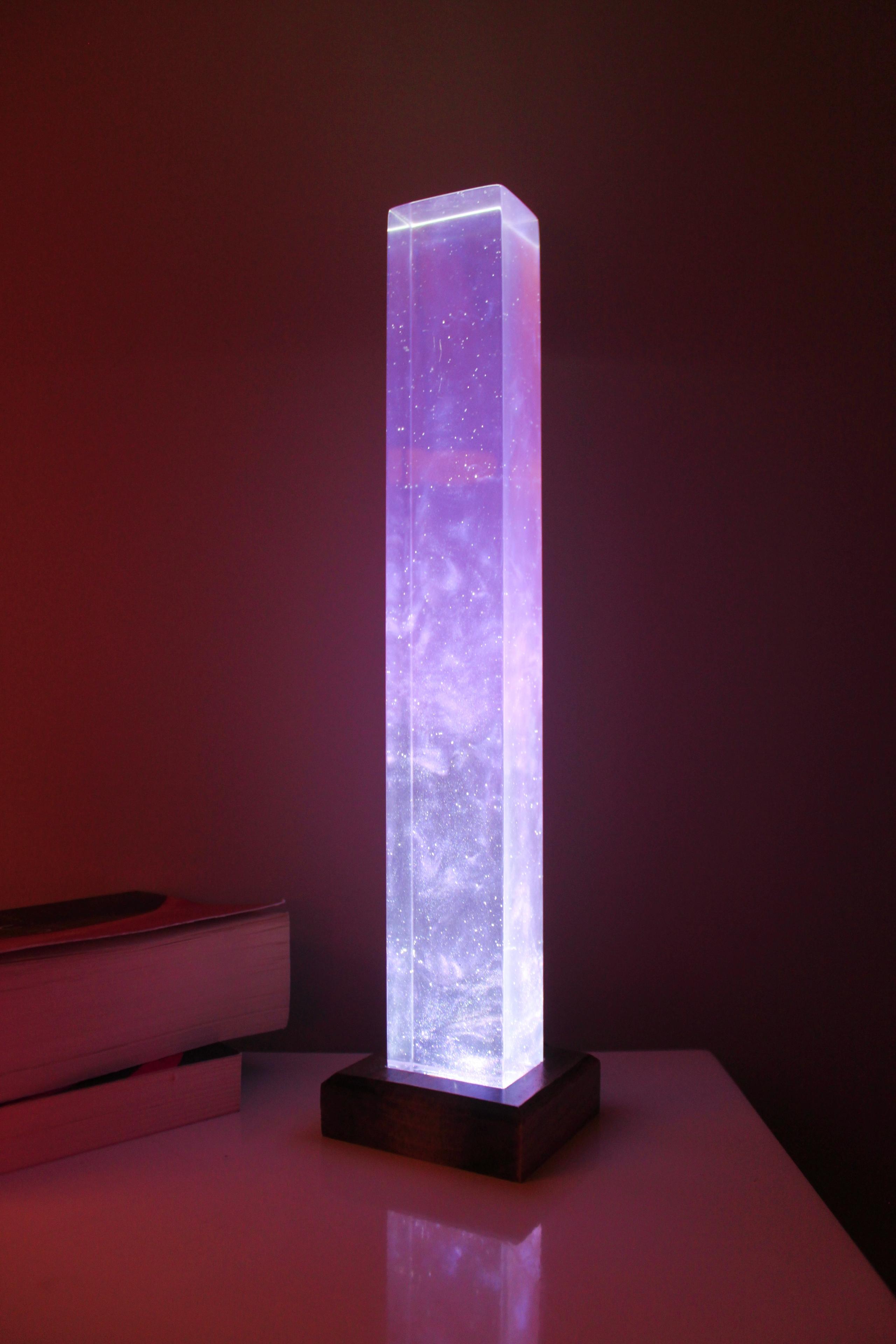 Soft Purple Epoxy Resin Lamp