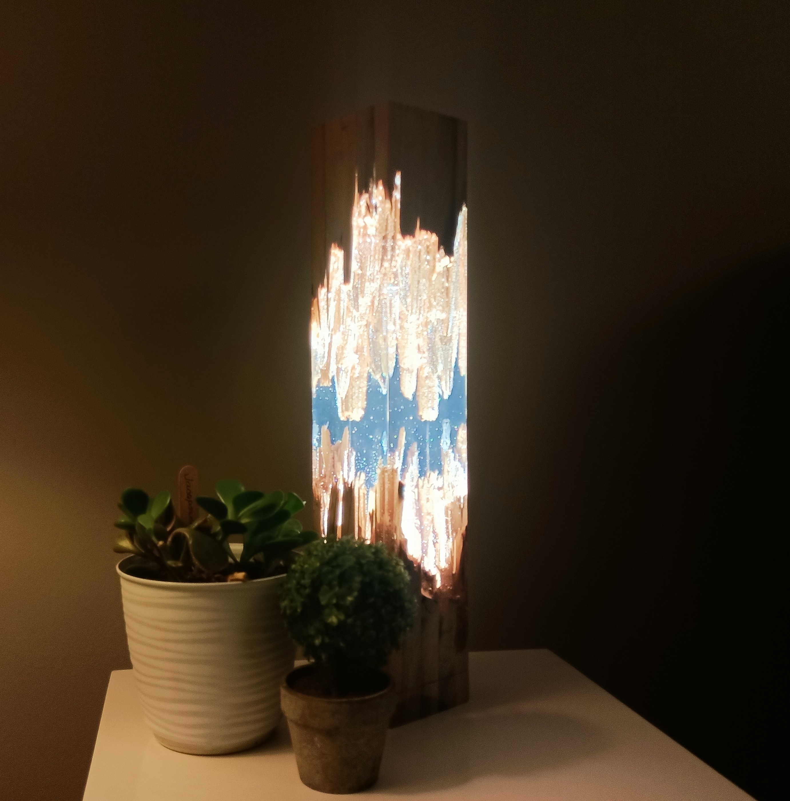 Monolith Epoxy Resin Night Ambiance Lamp | Custom Wood & Size