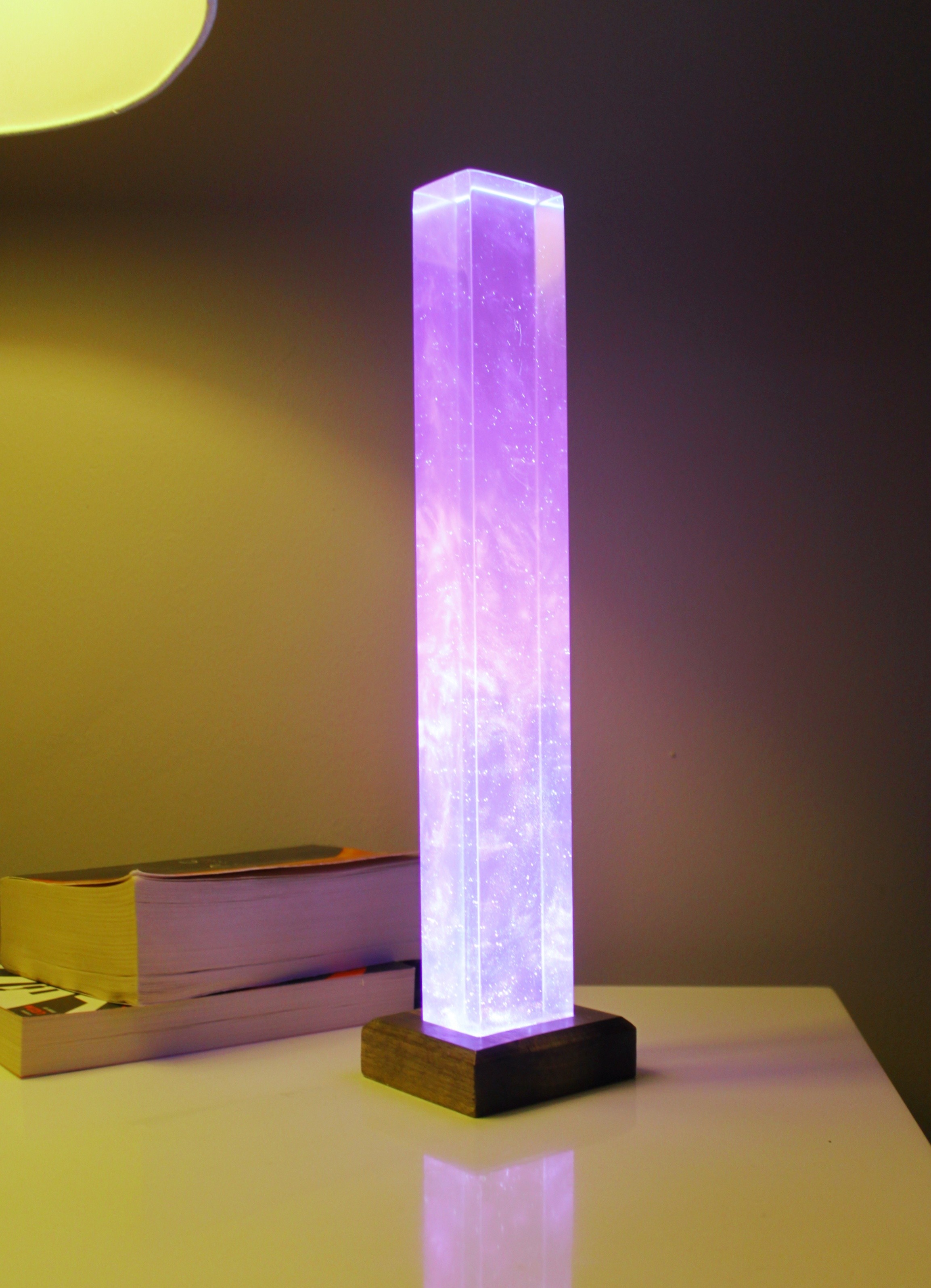Soft Purple Epoxy Resin Lamp | Solid Resin Bedside Lamp | WoodNotion