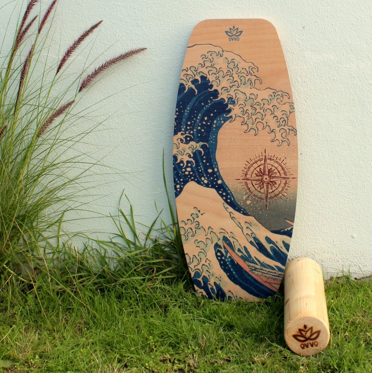 Wave Balance Board | California Balance Board | Wobble Balance Board with Roller | WoodNotion OVVO 