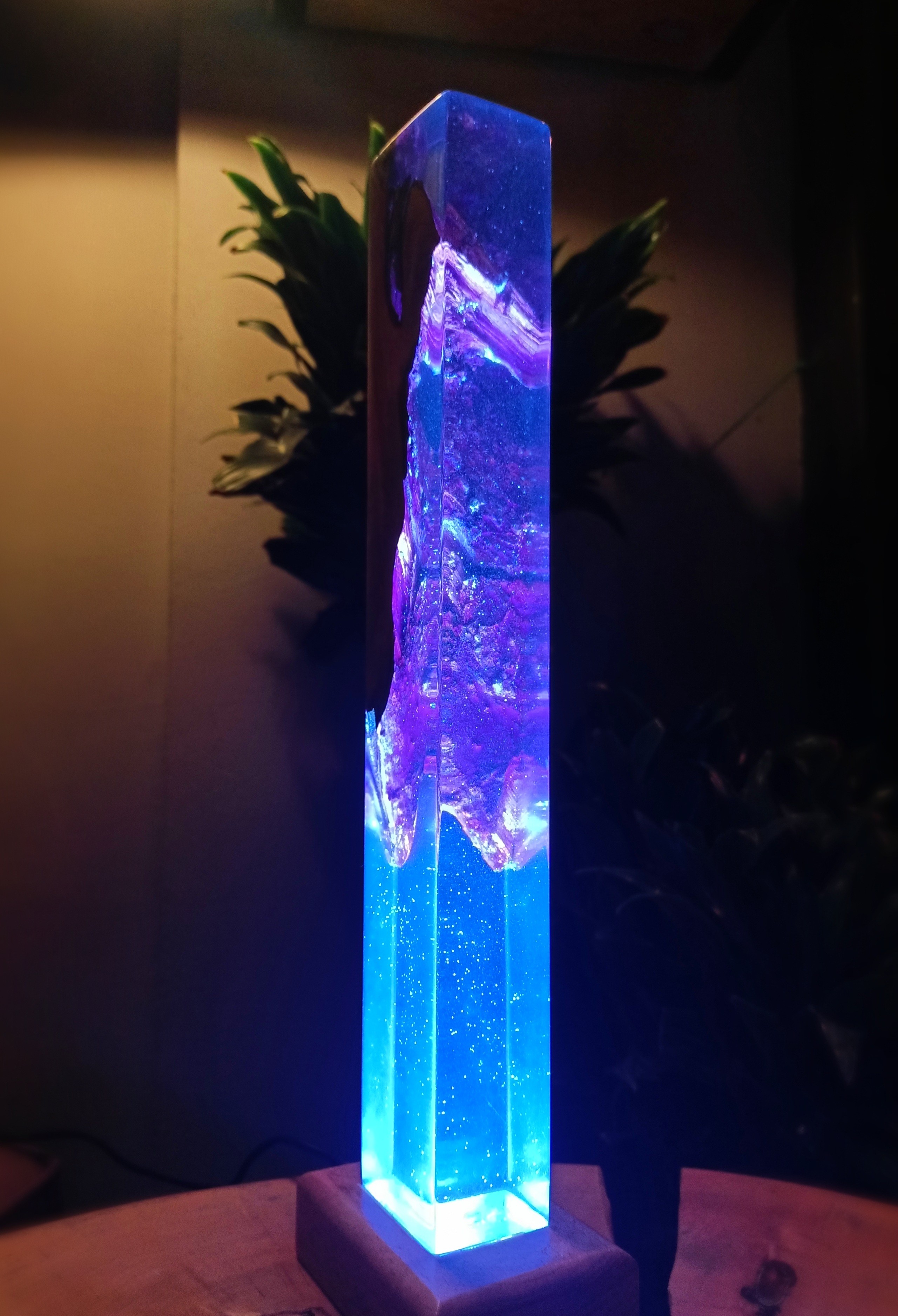 Purple Blaze Resin Lamp | WoodNotion 