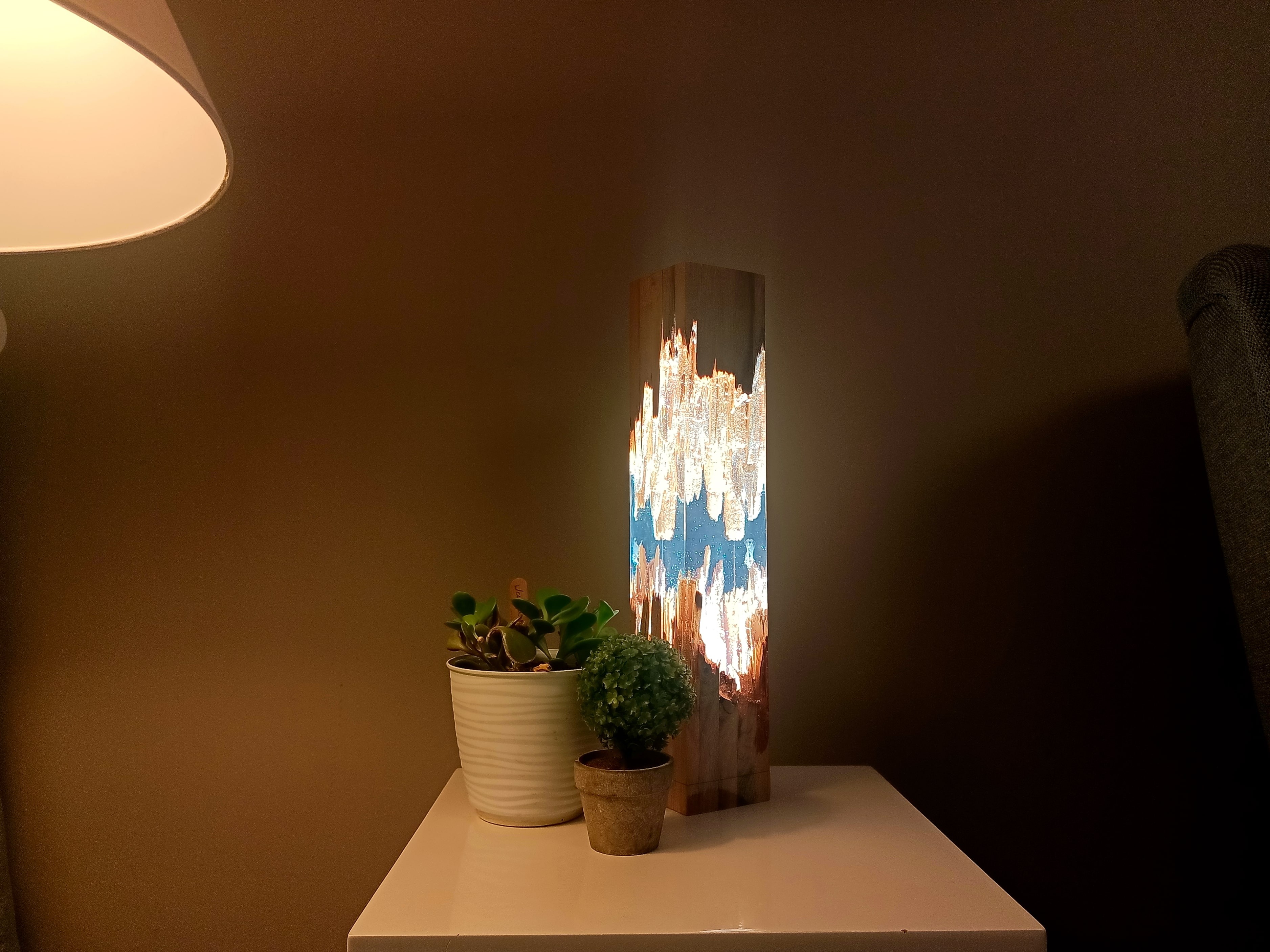 Oak Monolith Epoxy Resin Night Ambiance Lamp