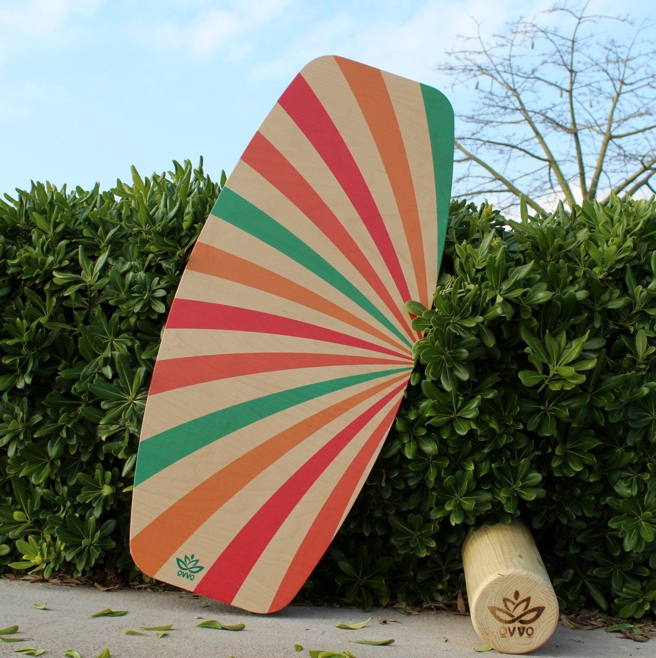Rainbow Balance Board | Surf style balance board | Wooden Wobble Balance Board