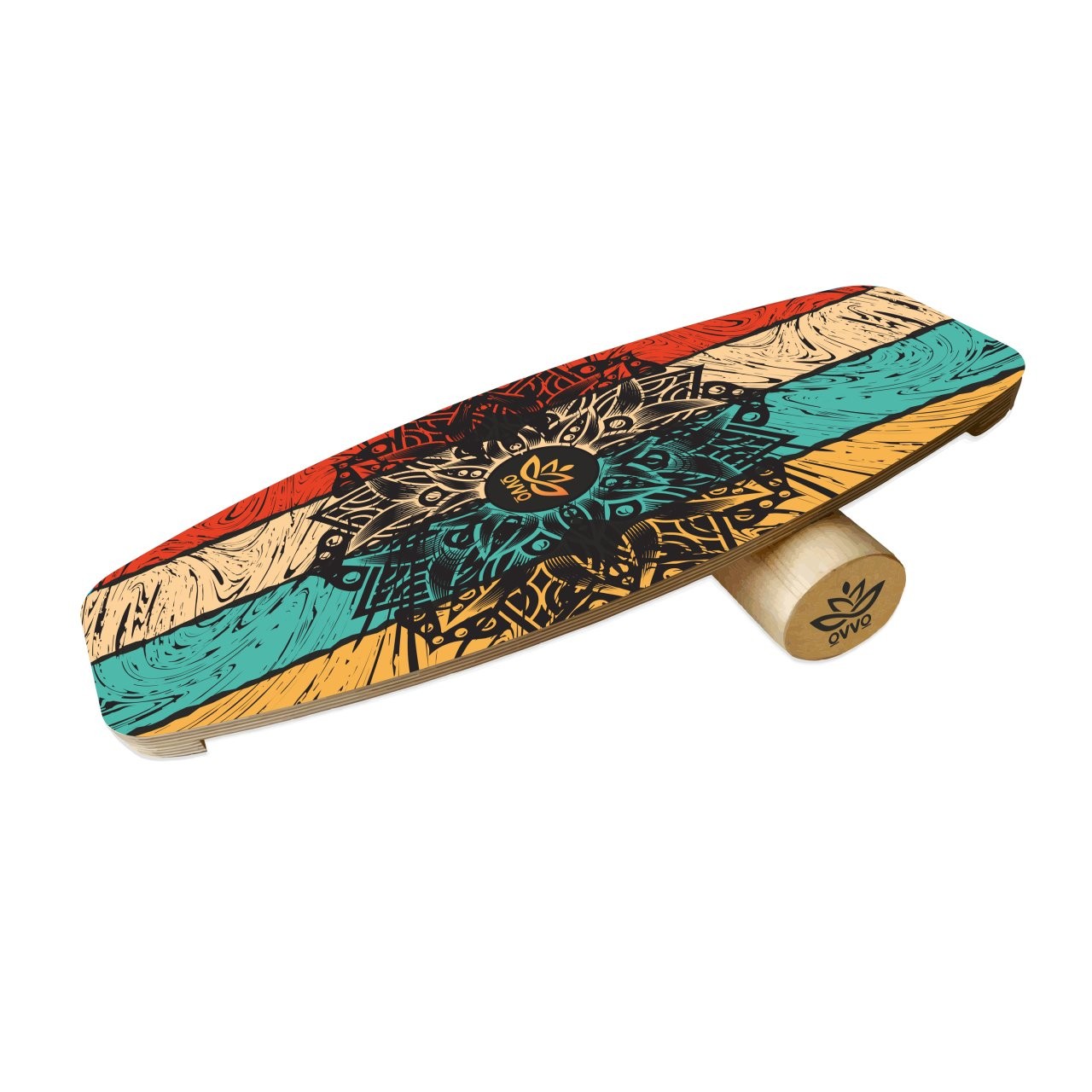 Planche d'équilibre Lotus | Planche d'équilibre de style surf | Planche d'équilibre en bois avec rouleau