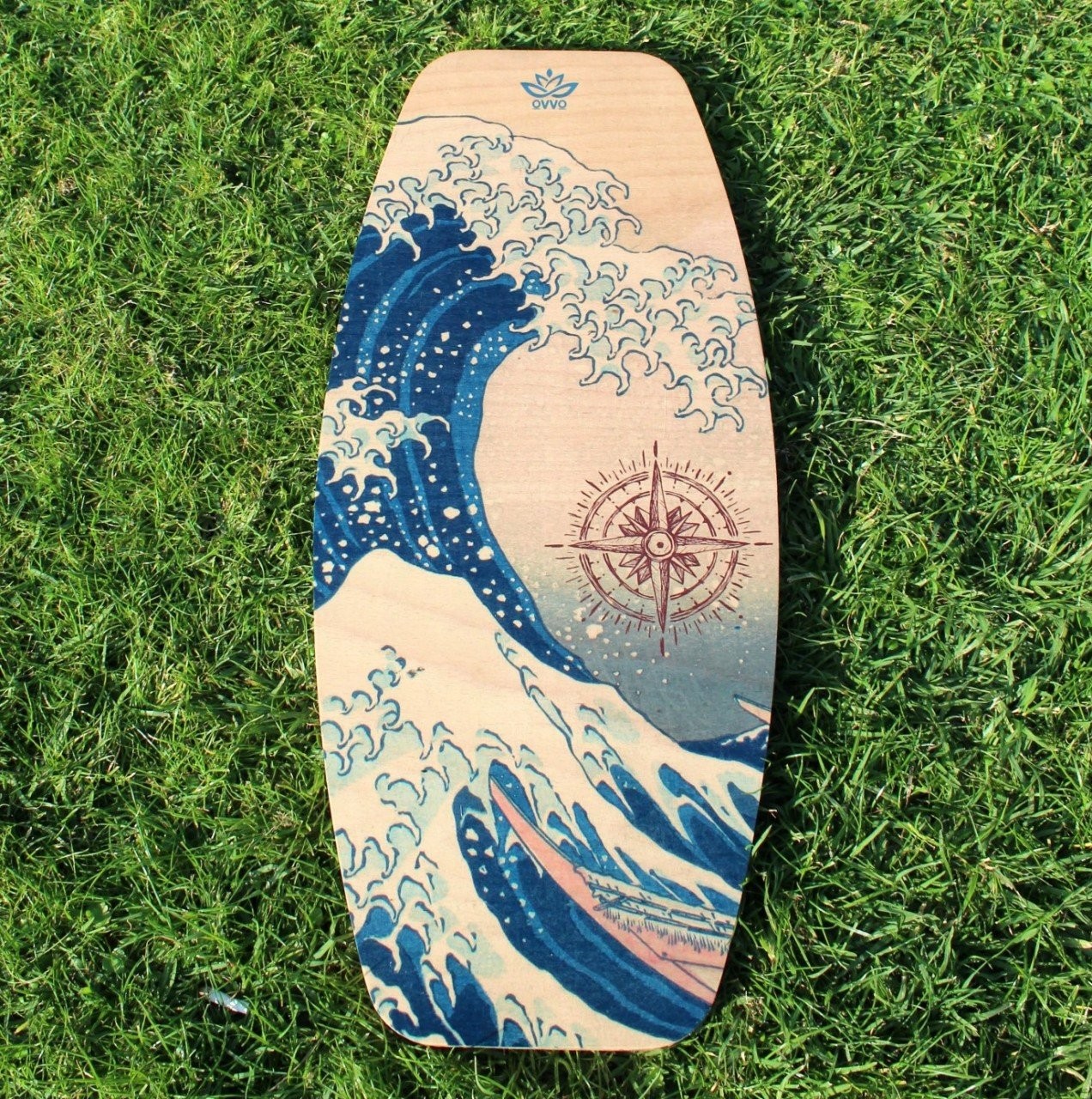 Wave Balance Board | California Balance Board | Wobble Balance Board with Roller | WoodNotion OVVO 