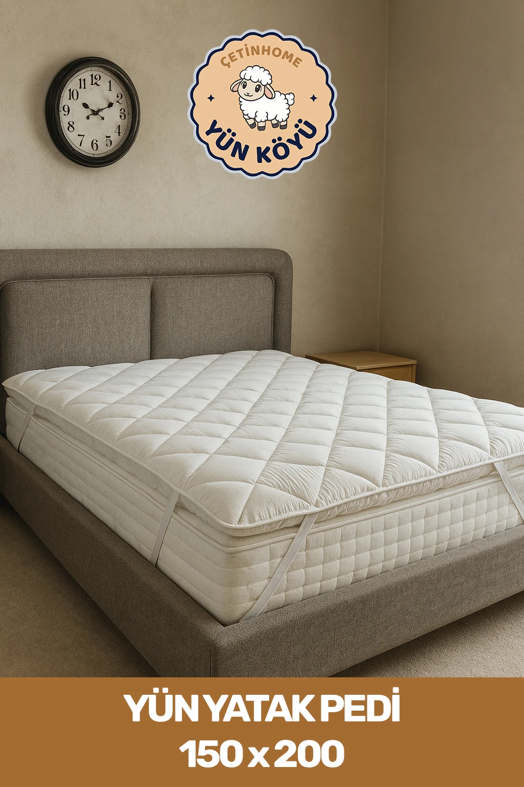 Çetinhome Yün Yatak Pedi - 150x200cm