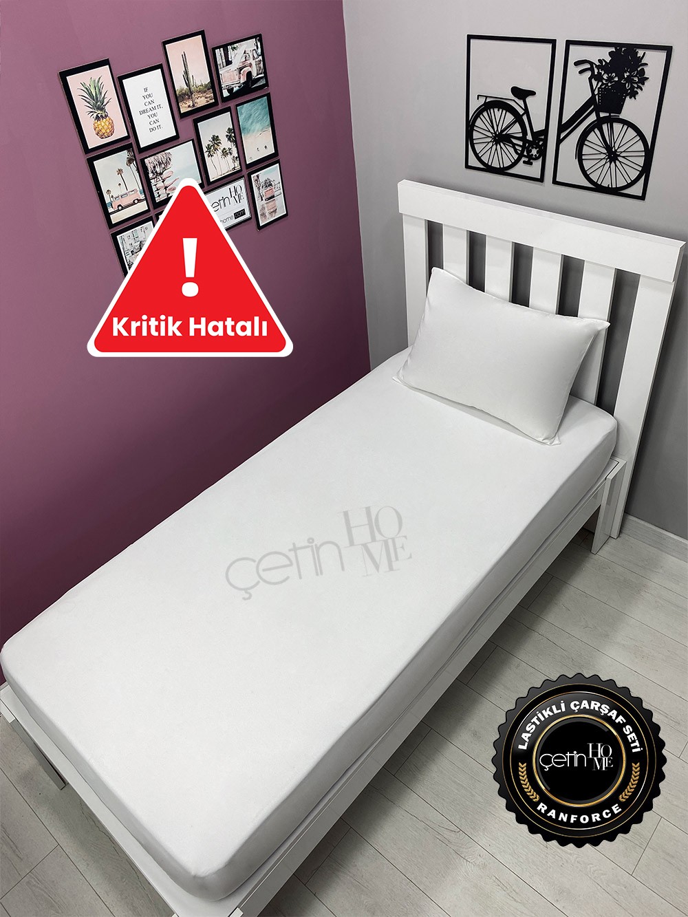 Kritik Hatalı Kumaş Lastikli Çarşaf Seti Tek Kişilik 3 Ebat Beyaz