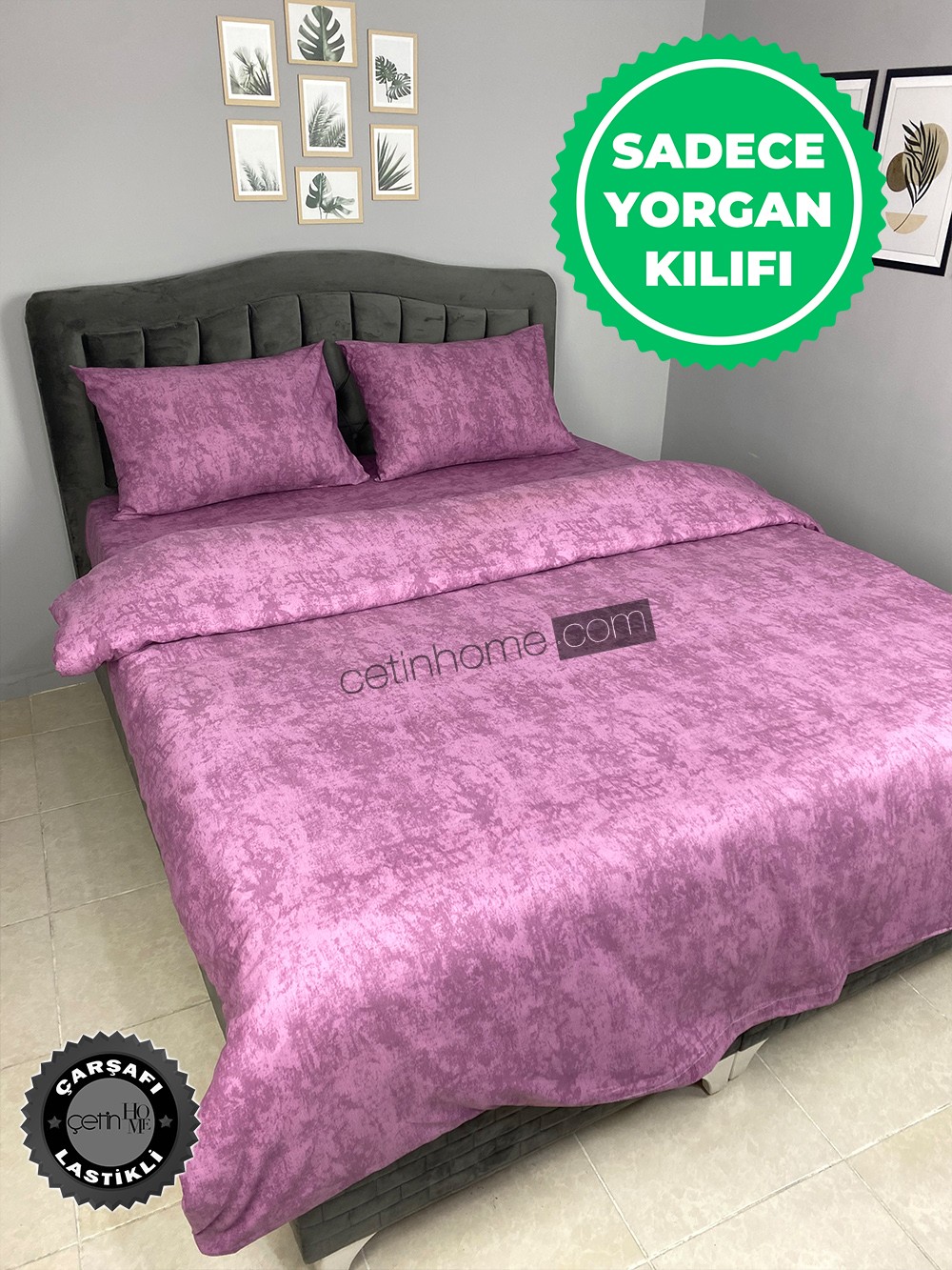 Çift Kişilik Yorgan Kılıfı Gölge Mor