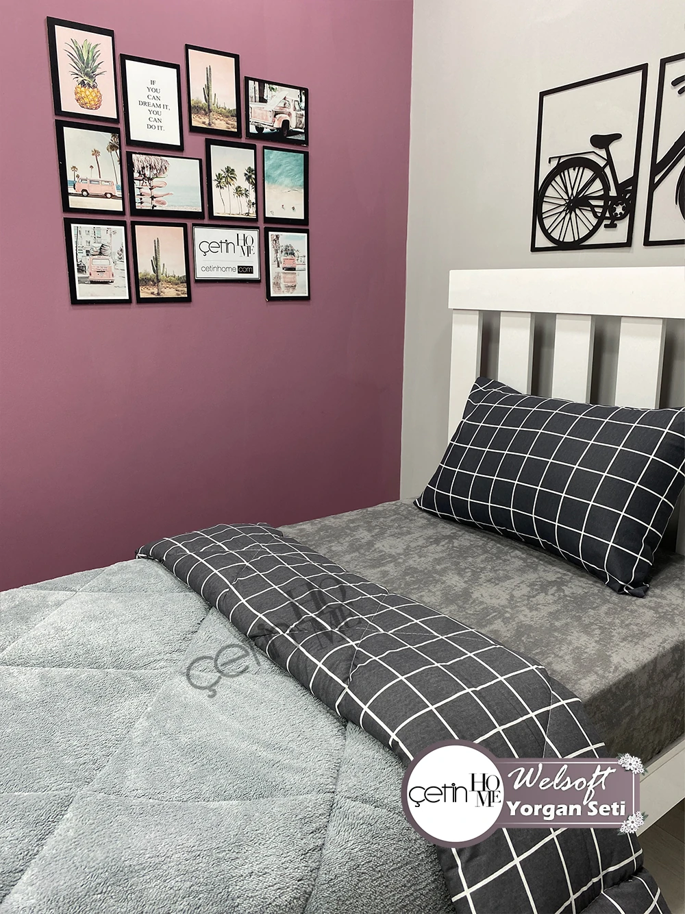 Çetinhome Tek Kişilik Desenli Welsoft Yorgan Seti (Çarşafsız)