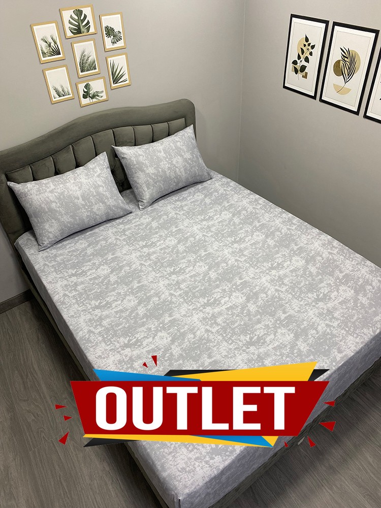 Outlet Kumaş Lastikli Çarşaf Seti Çift Kişilik Gölge Soft Gri