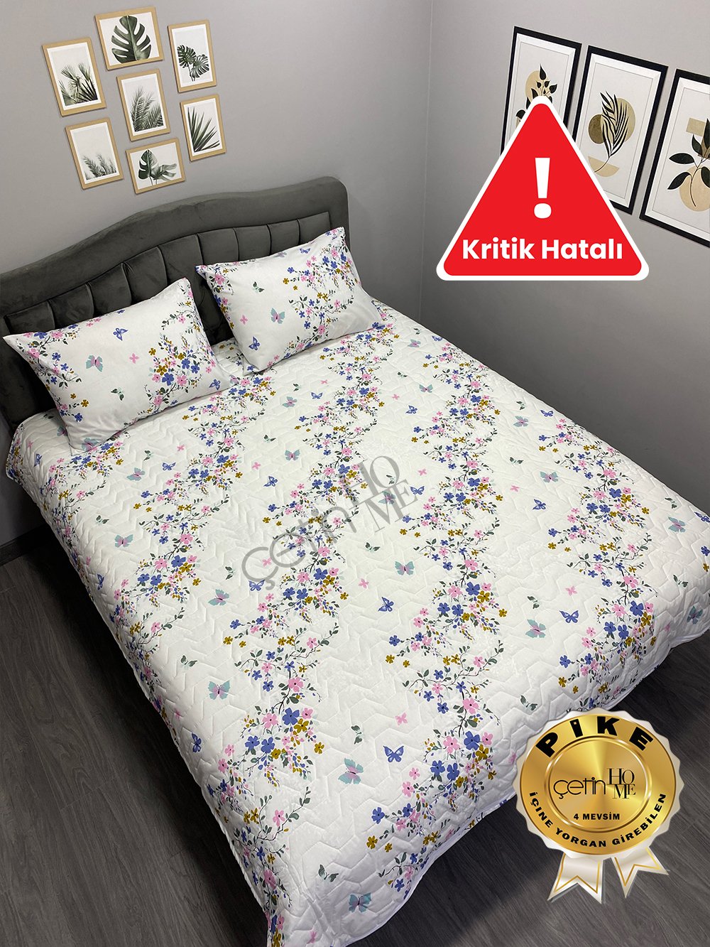 Kritik Hatalı Çift Kişilik Kapitone Pike Seti 4 Mevsim Bahar