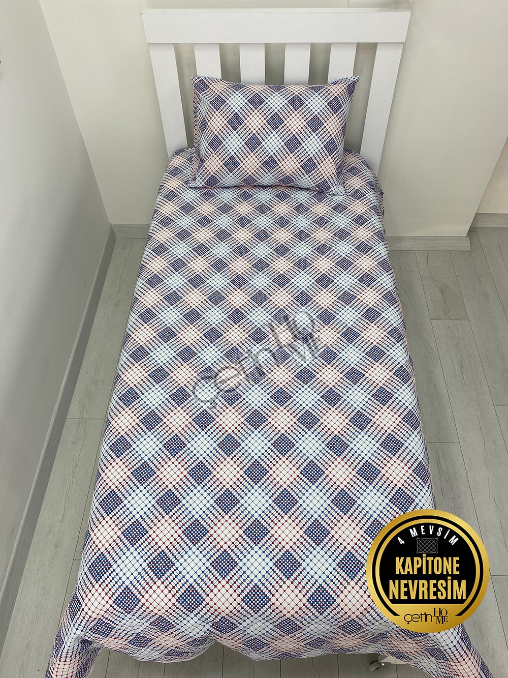 Çetinhome Tek Kişilik Kapitone Pike Seti 4 Mevsim Milan