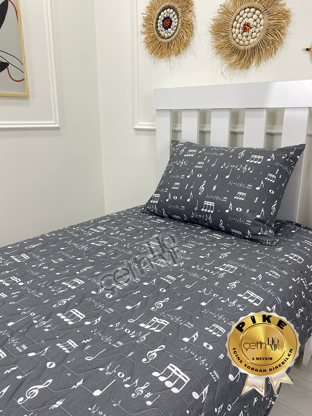 Çetinhome Tek Kişilik Kapitone Pike Seti 4 Mevsim Nota