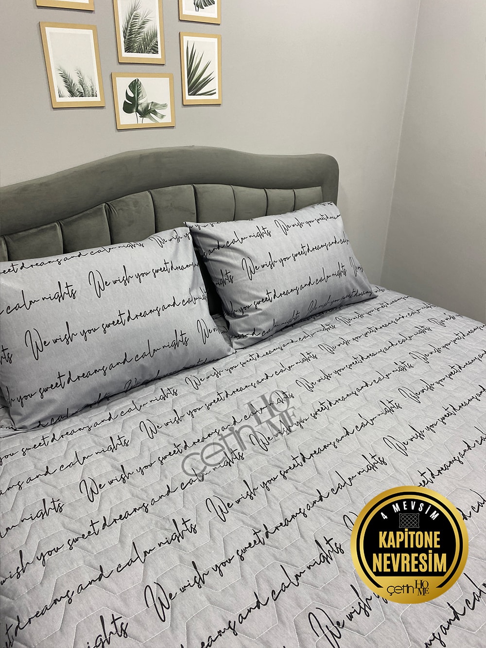 Çetinhome Çift Kişilik Kapitone Pike Seti 4 Mevsim Latin