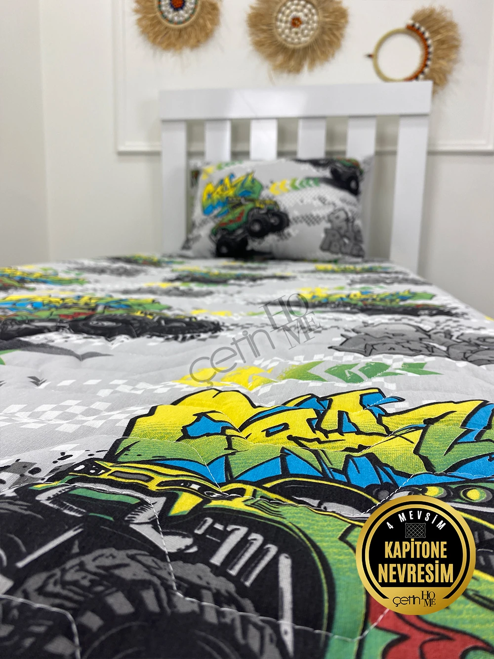 Çetinhome Tek Kişilik Kapitone Pike Seti 4 Mevsim Big Power