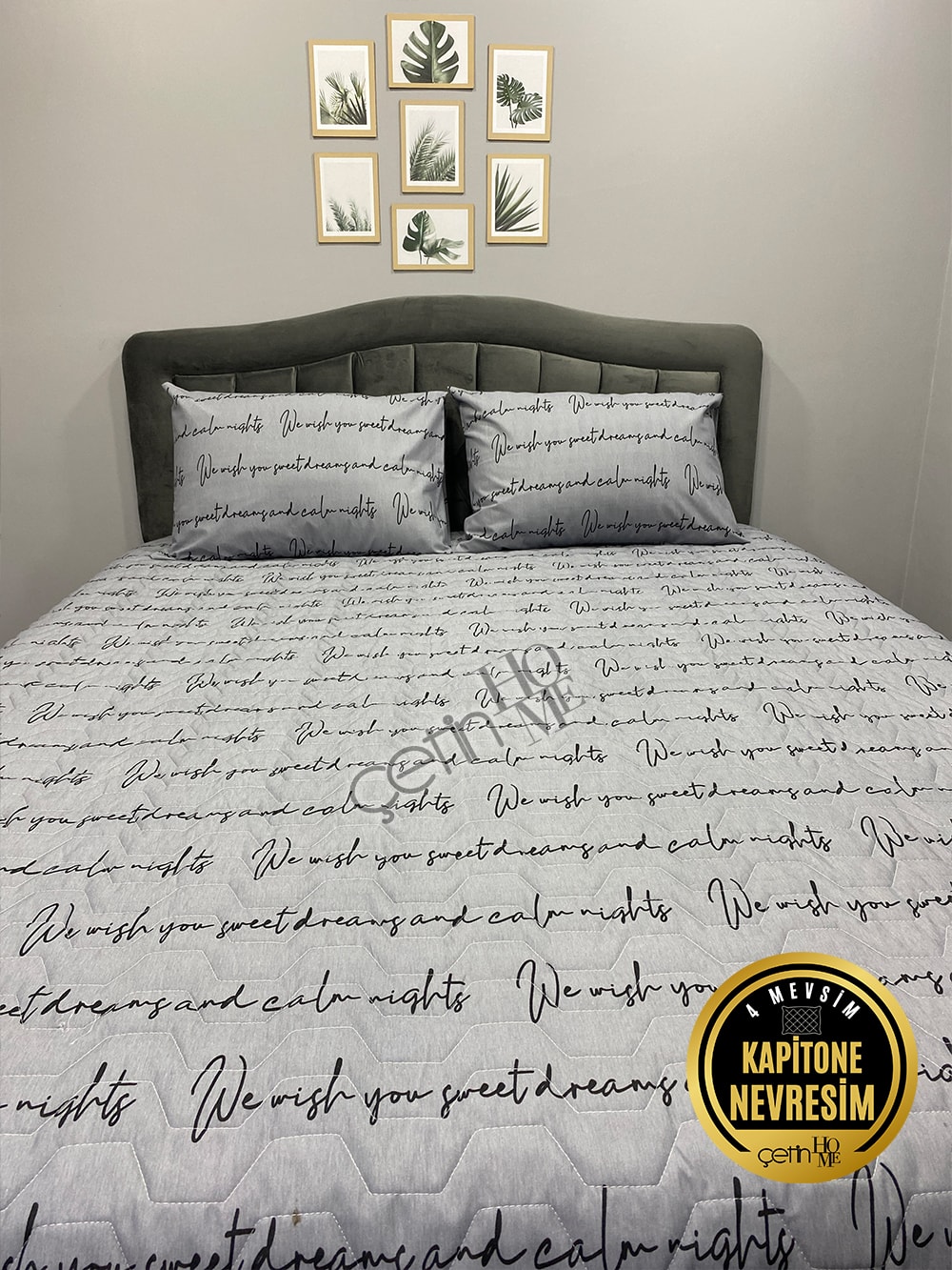 Çetinhome Çift Kişilik Kapitone Pike Seti 4 Mevsim Latin