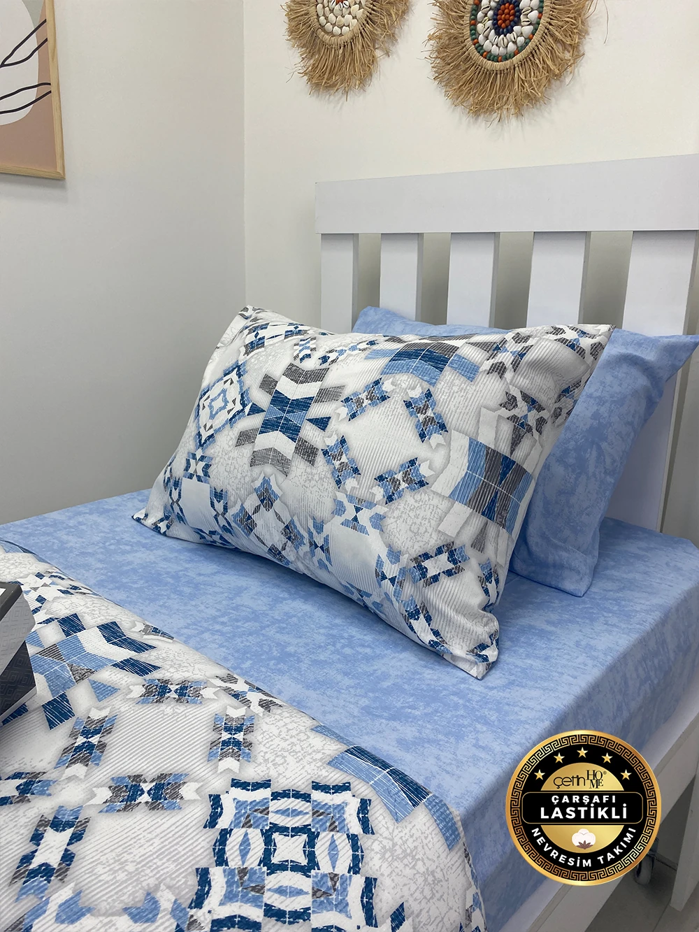 Çetinhome Çarşafı Lastikli Tek Kişilik Nevresim Takımı Asya