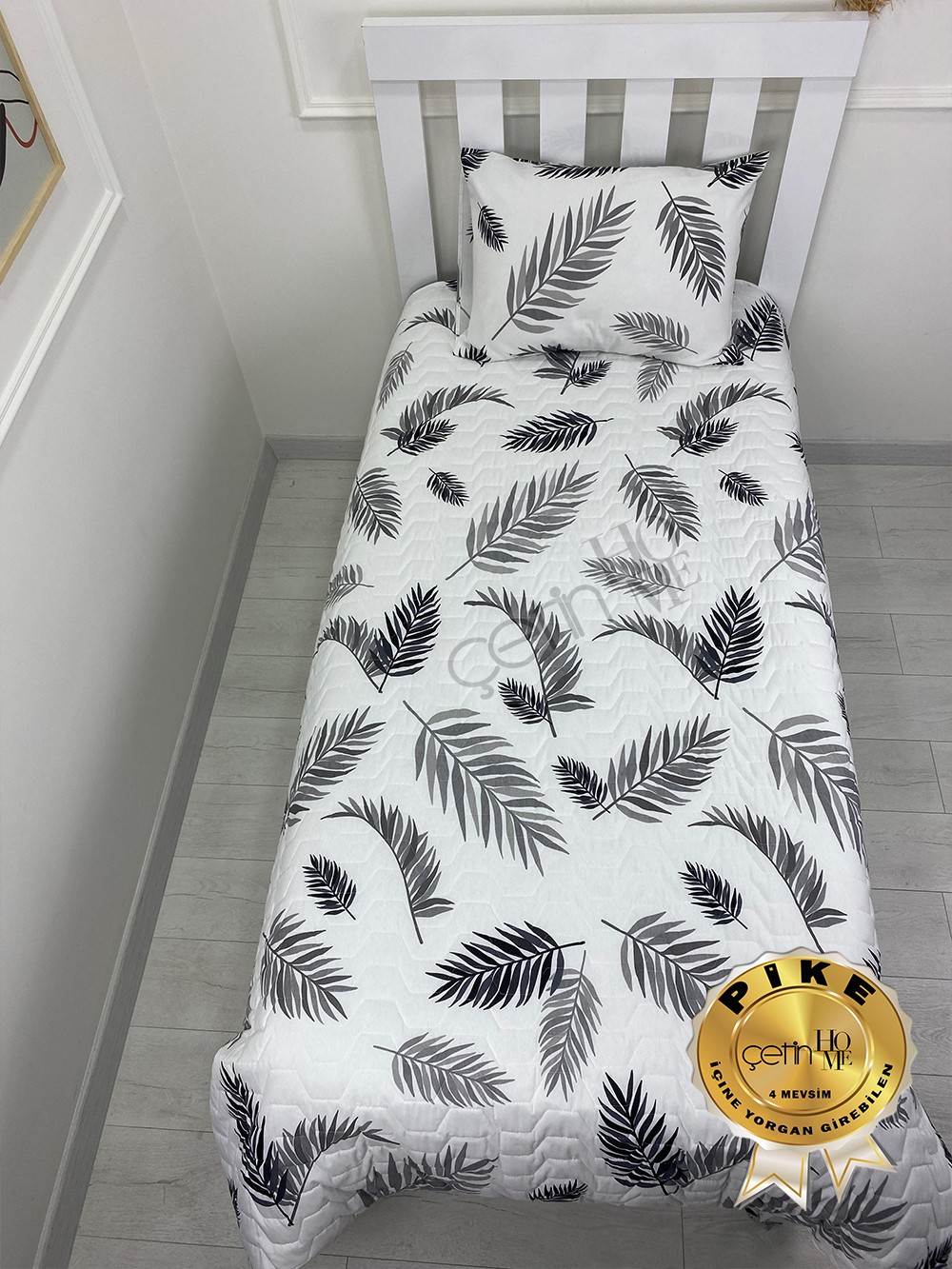 Çetinhome Tek Kişilik Kapitone Pike Seti 4 Mevsim Palm