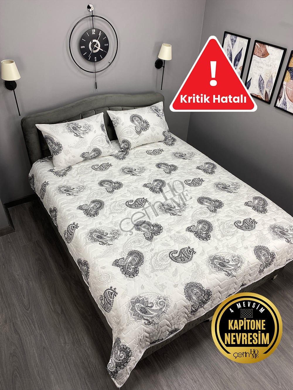 Kritik Hatalı Çift Kişilik Kapitone Pike Seti 4 Mevsim Hint